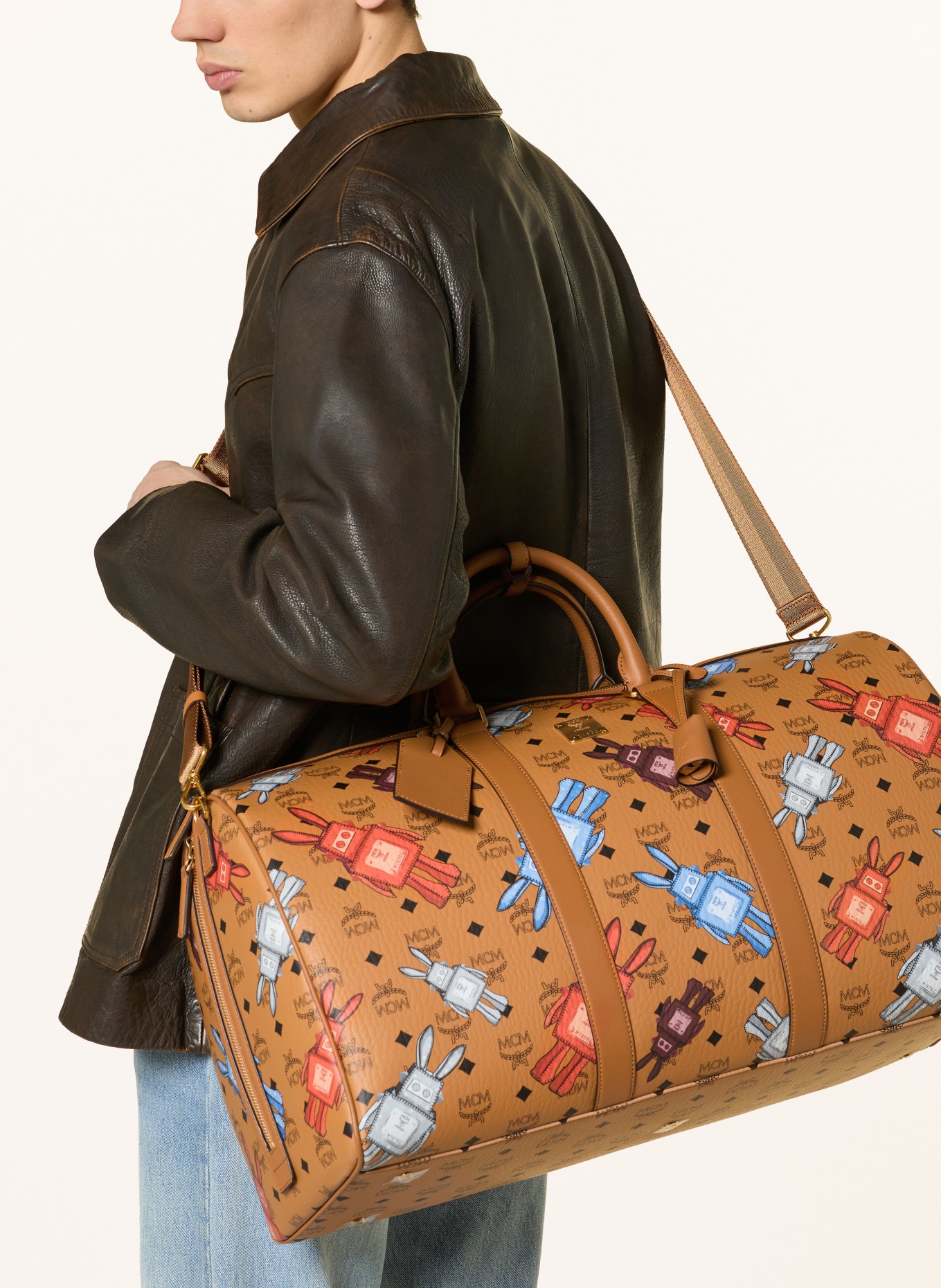 MCM Torba weekendowa OTTOMAR XL: KONIAKOWY / CZERWONY / NIEBIESKI