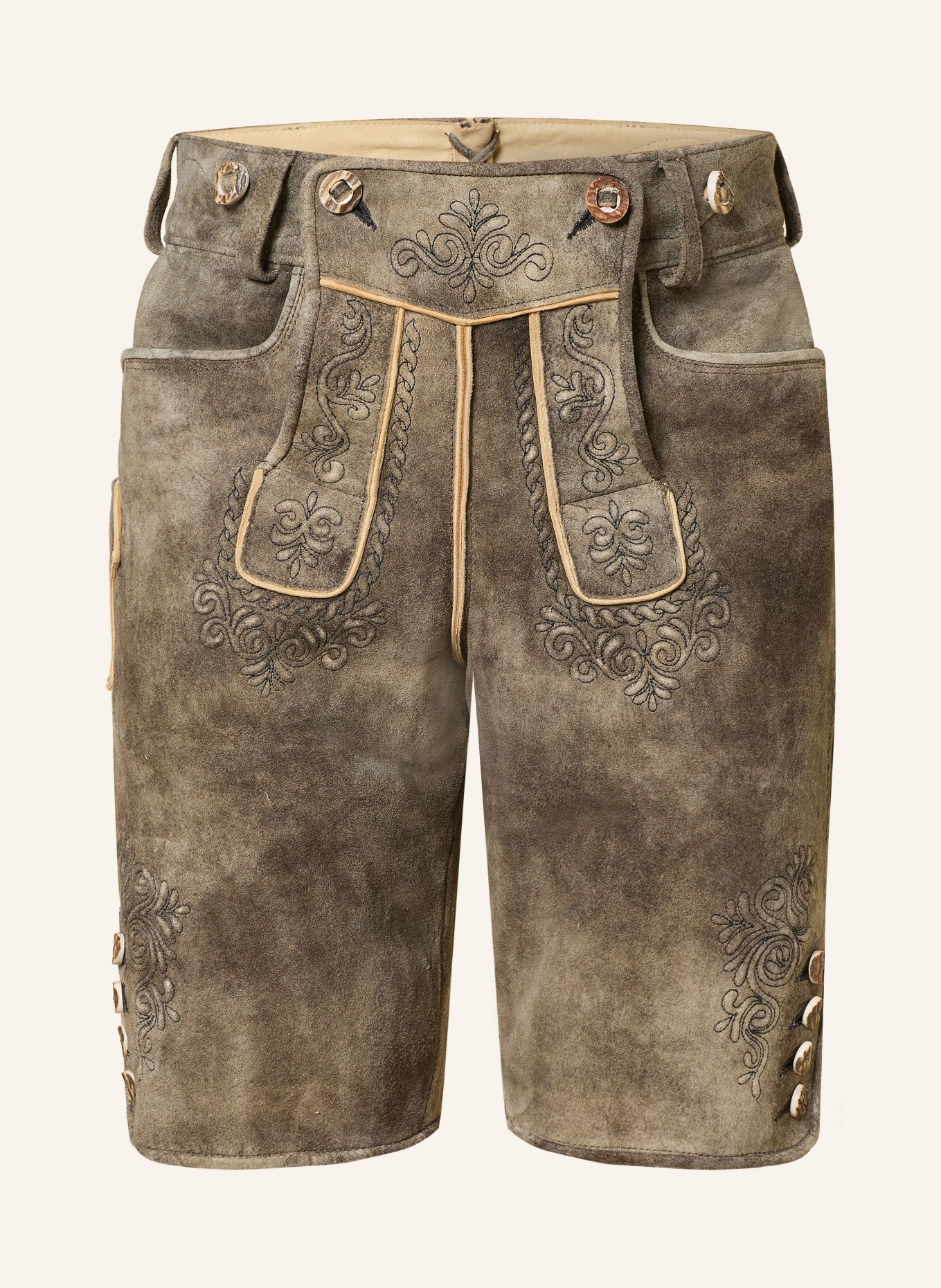 BECKERT Trachten-Lederhose TRAUNSTEIN: BRAUN / TAUPE