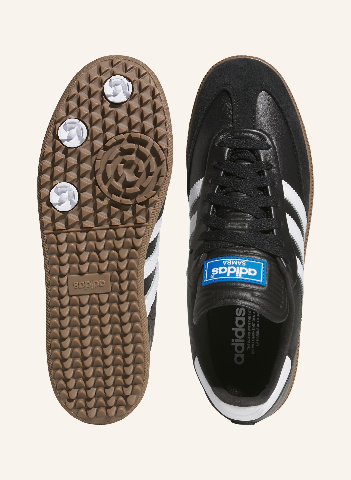 adidas Originals Golfschuhe SAMBA SPIKELESS: SCHWARZ / WEISS