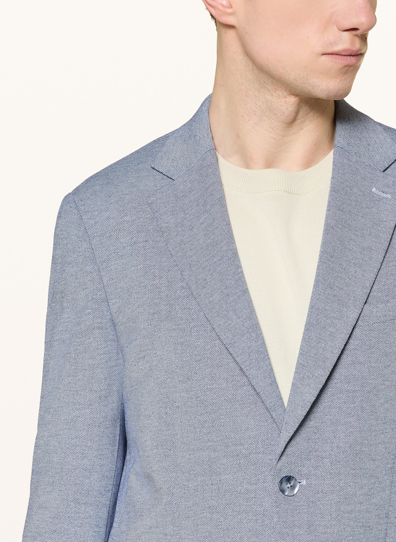 PAUL Slim fit jersey suit jacket: 670 Mid Blue