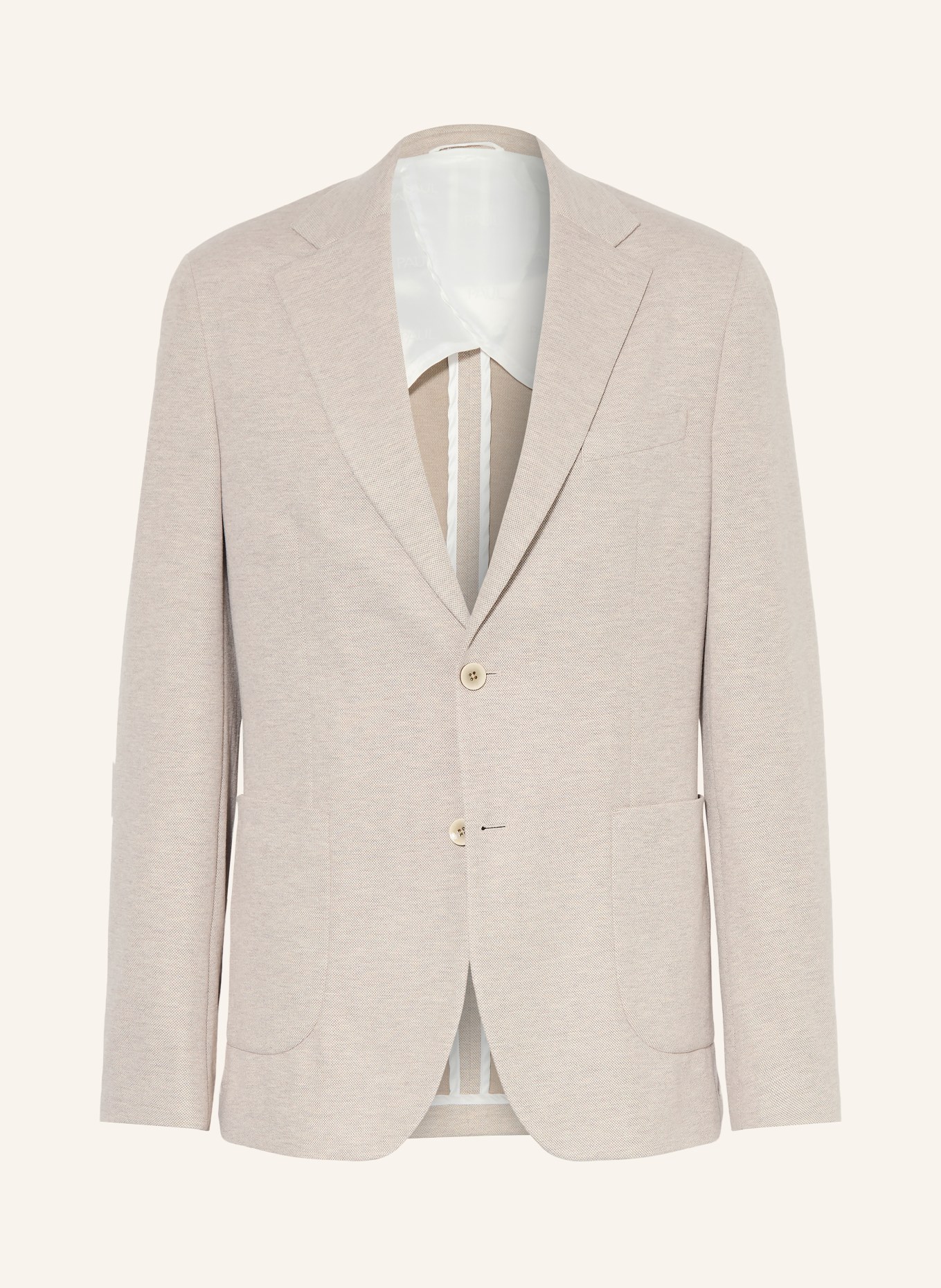 PAUL Slim fit jersey suit jacket: 290 DARK BEIGE