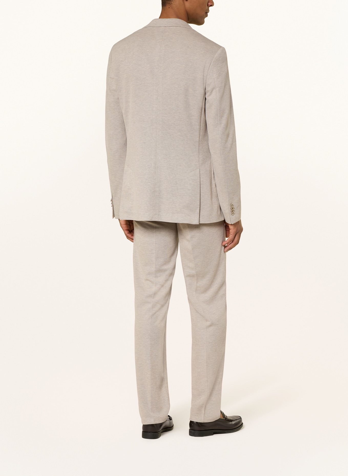 PAUL Slim fit jersey suit jacket: 290 DARK BEIGE