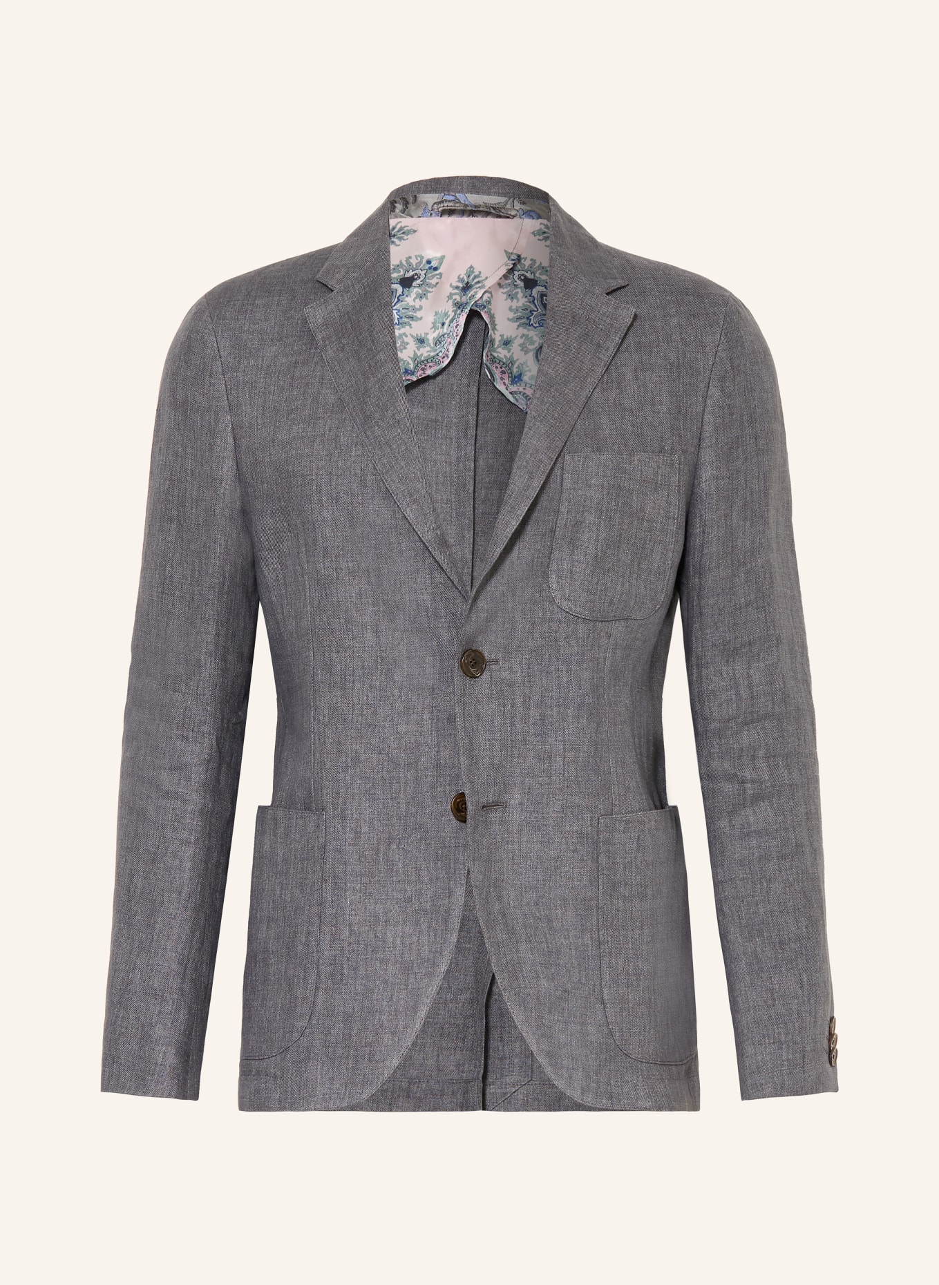 ETRO Slim fit linen suit jacket: M0008 PALE GREY
