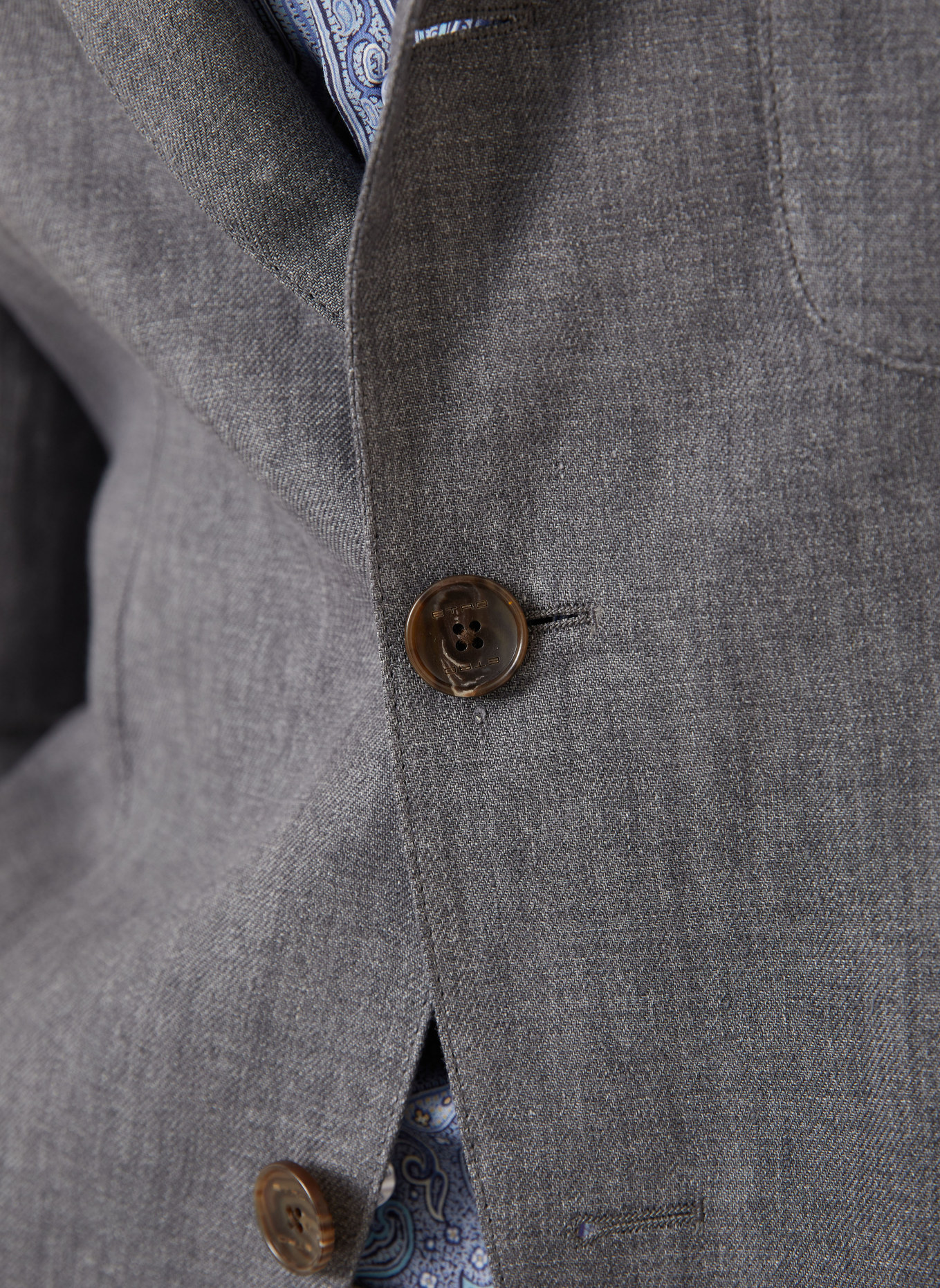 ETRO Slim fit linen suit jacket: M0008 PALE GREY