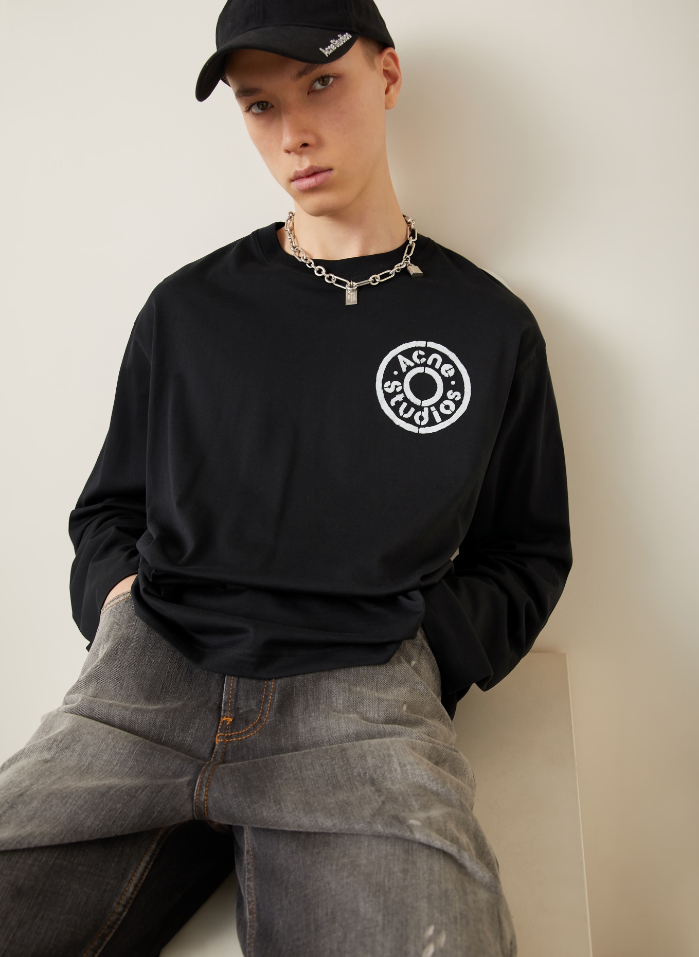 Acne Studios Koszulka z długim rękawem: CZARNY