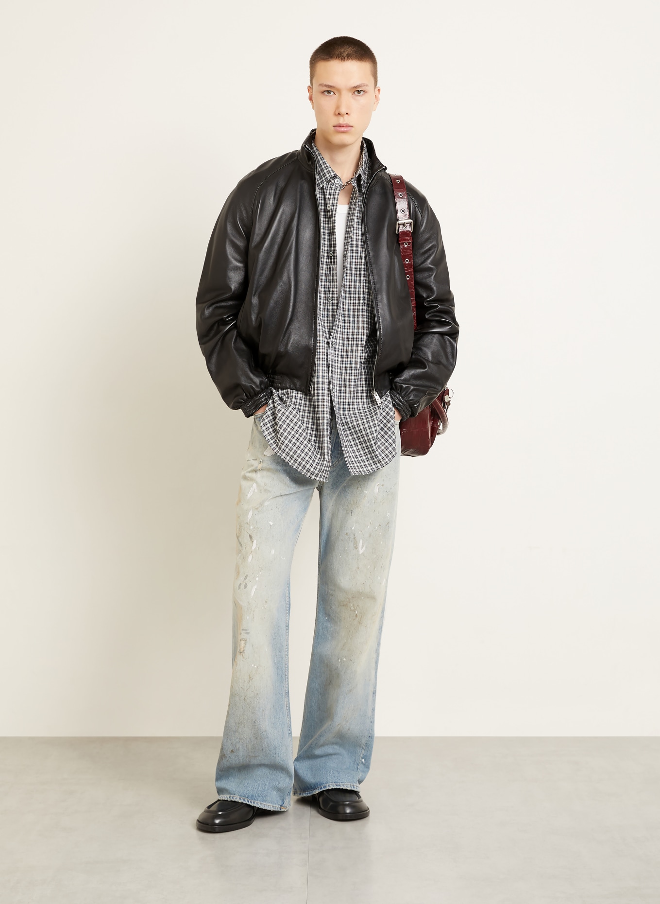 Acne Studios Lederblouson: SCHWARZ