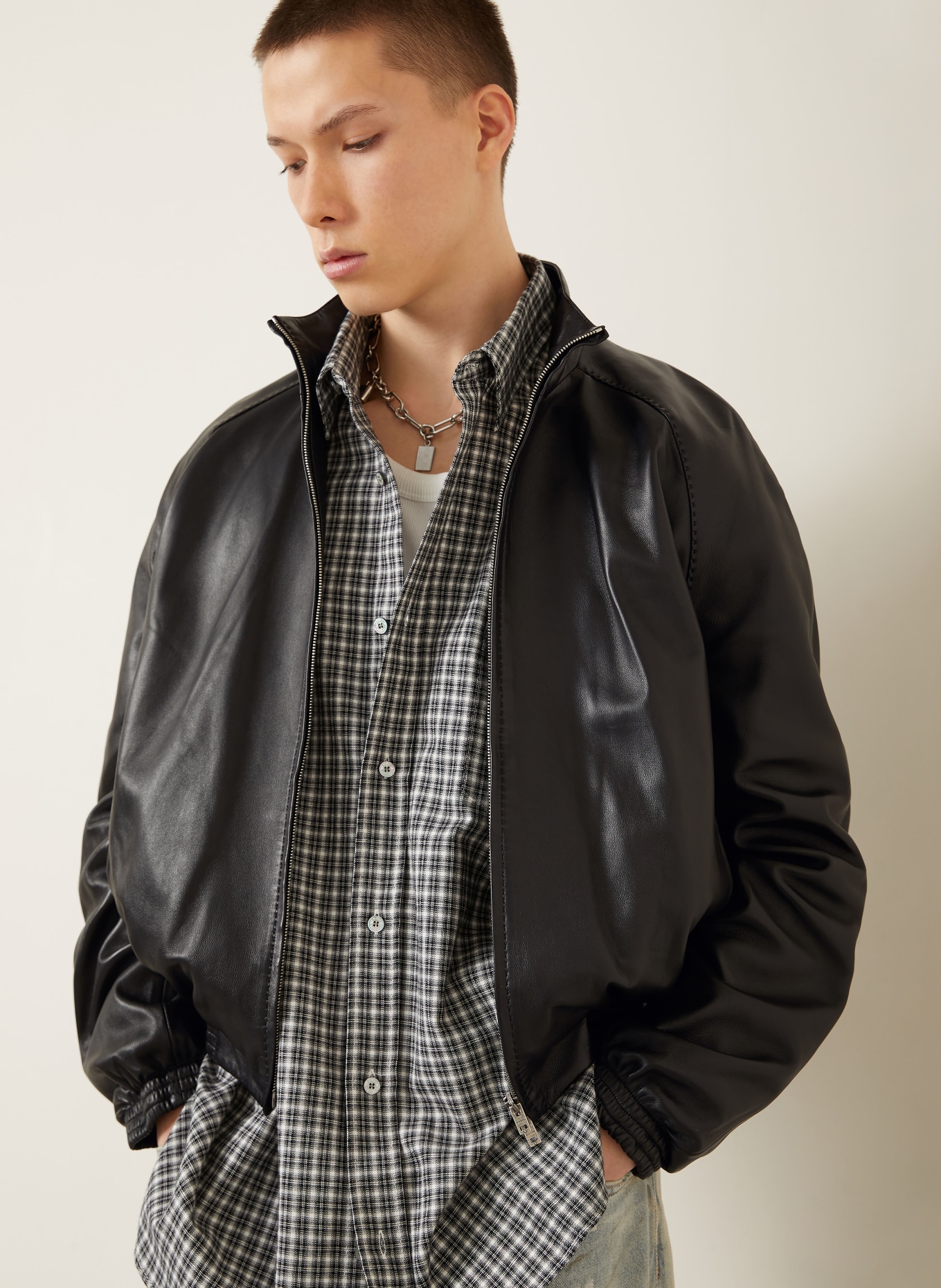 Acne Studios Lederblouson: SCHWARZ