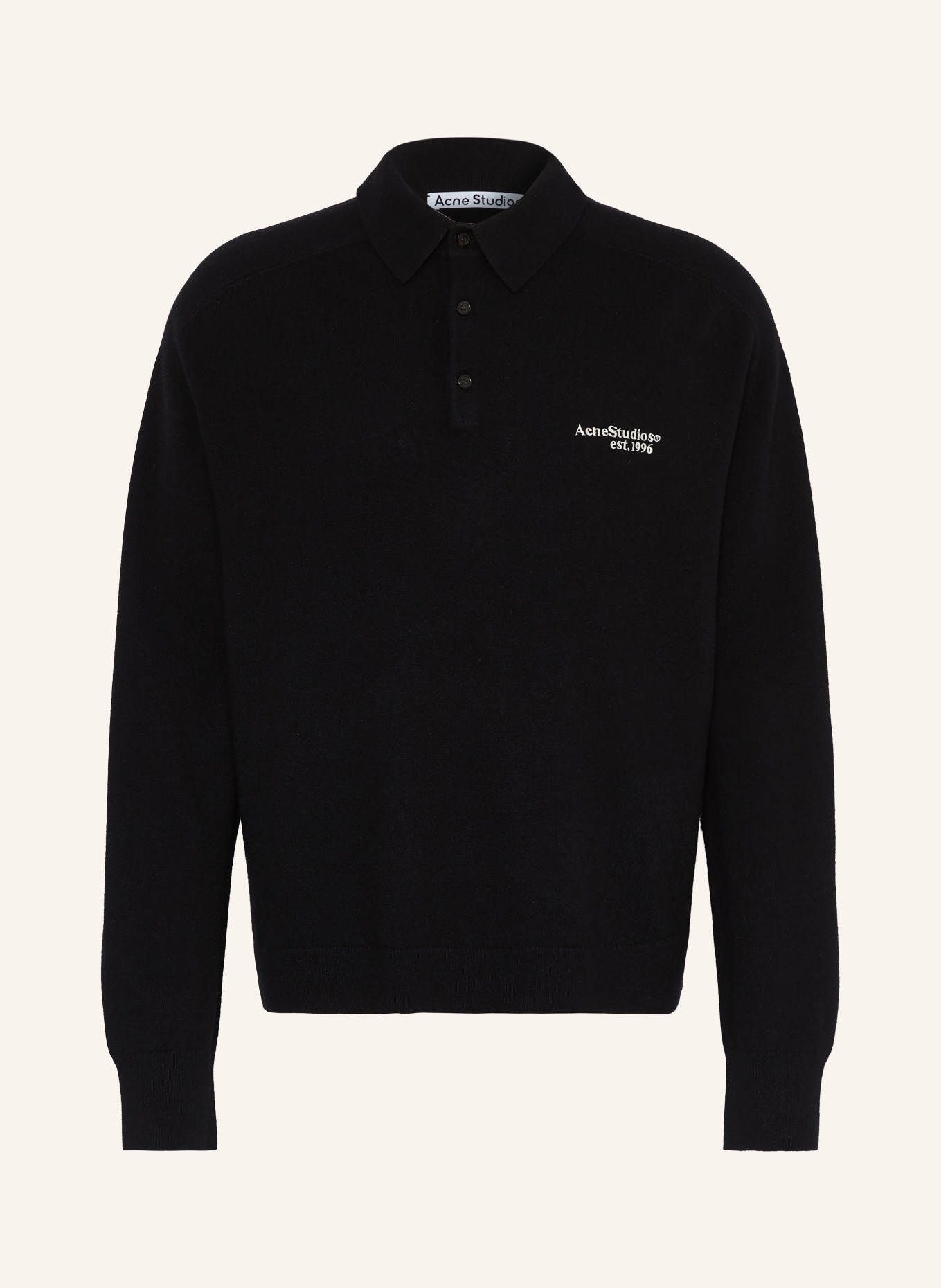 Acne Studios Strick-Poloshirt: SCHWARZ