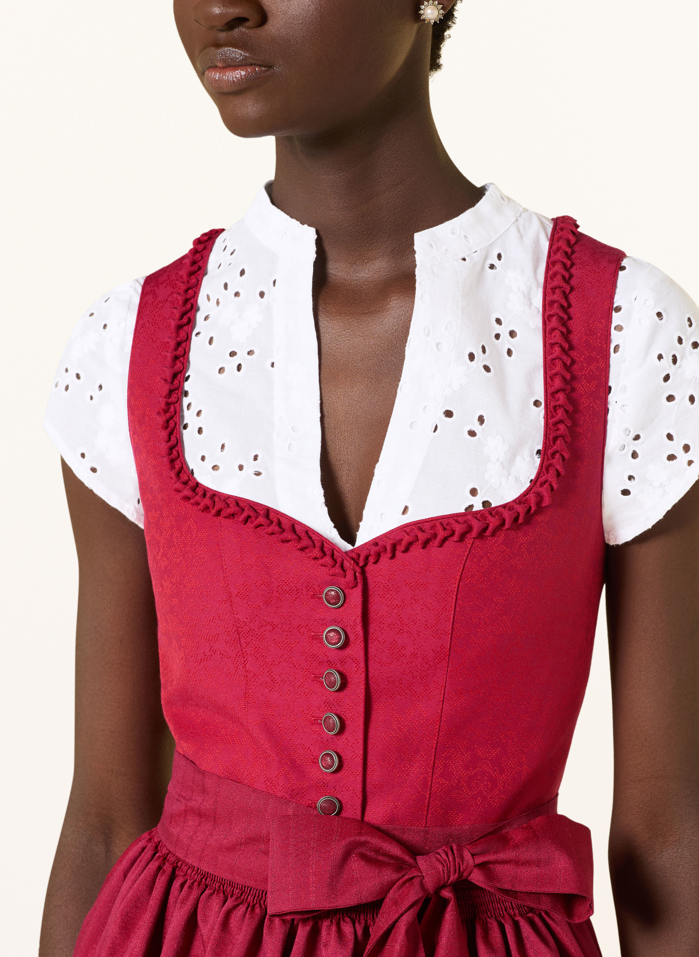 BERWIN & WOLFF Dirndlbluse aus Lochspitze: WEISS