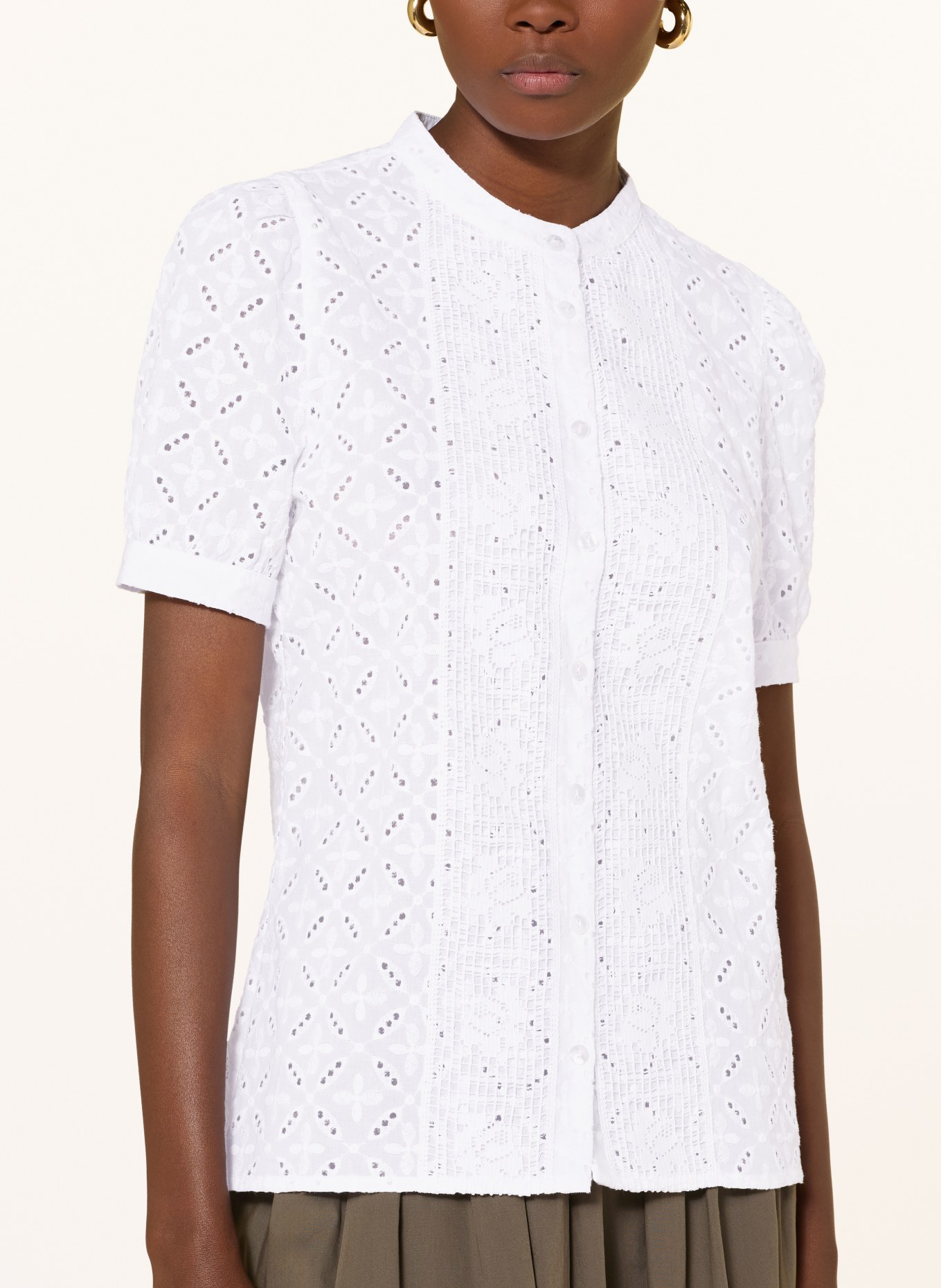 BERWIN & WOLFF Trachtenbluse aus Lochspitze: WEISS