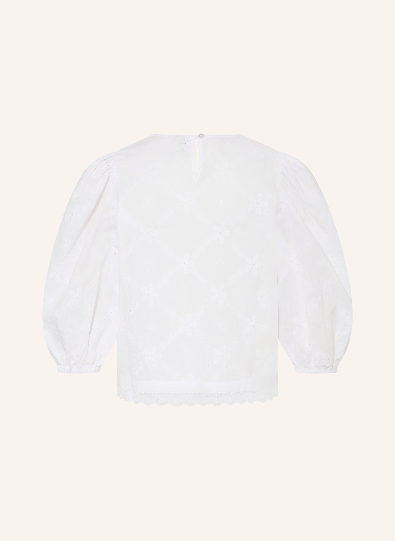 BERWIN & WOLFF Dirndlbluse mit 3/4-Arm und mit Spitze: WEISS