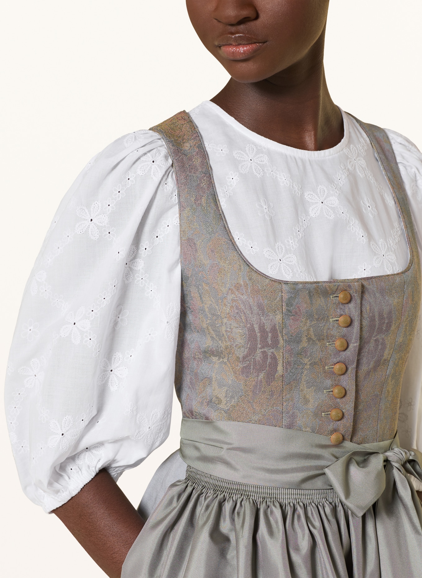 BERWIN & WOLFF Dirndlbluse mit 3/4-Arm und mit Spitze: WEISS