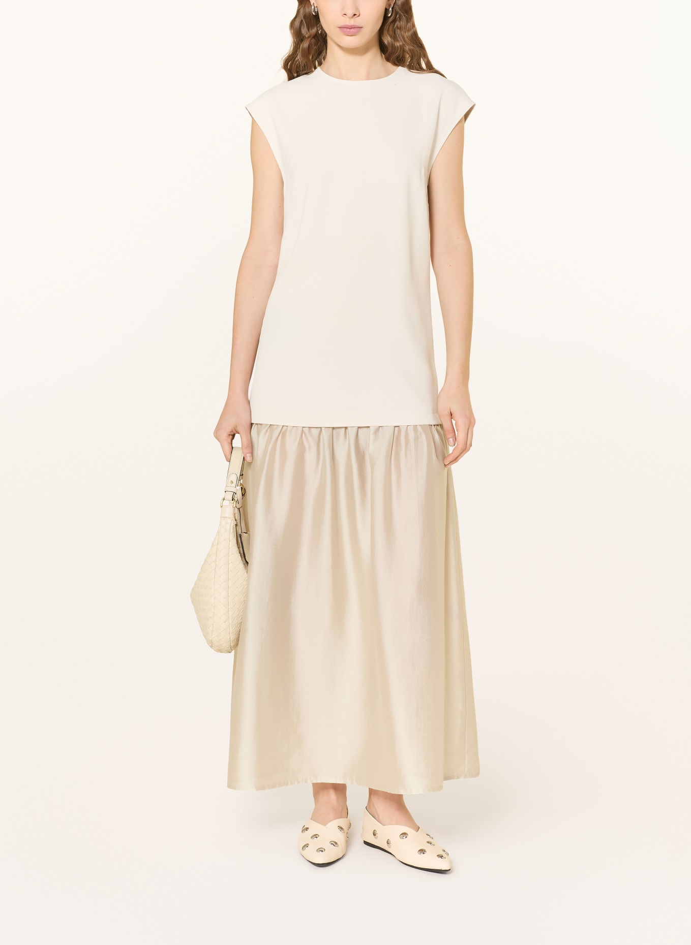 Stylein Kleid BARNIE im Materialmix: CREME