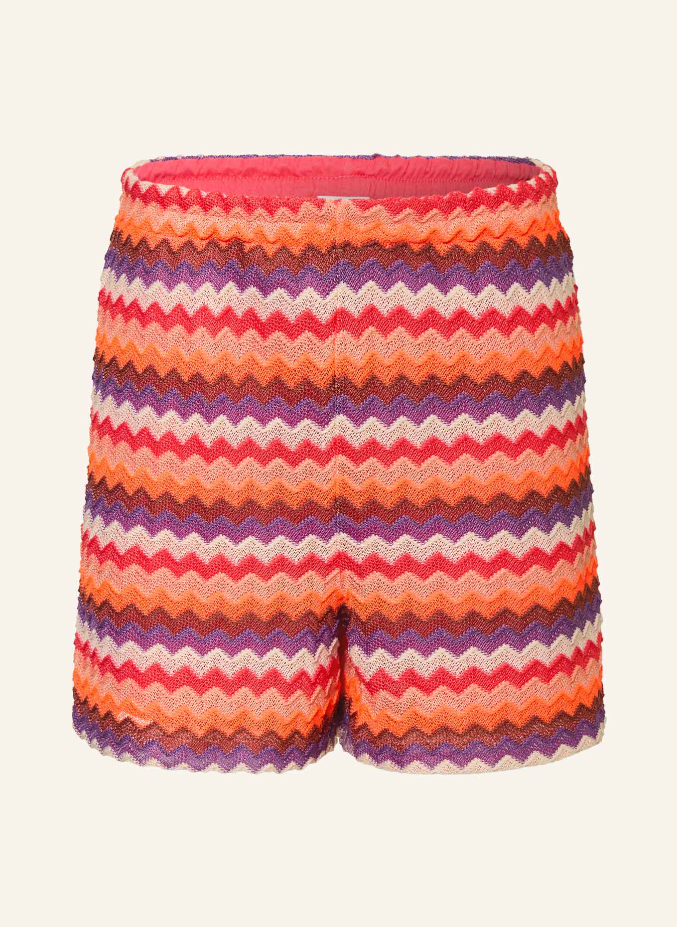 s.Oliver RED Strickshorts: NEONORANGE / ECRU / LILA