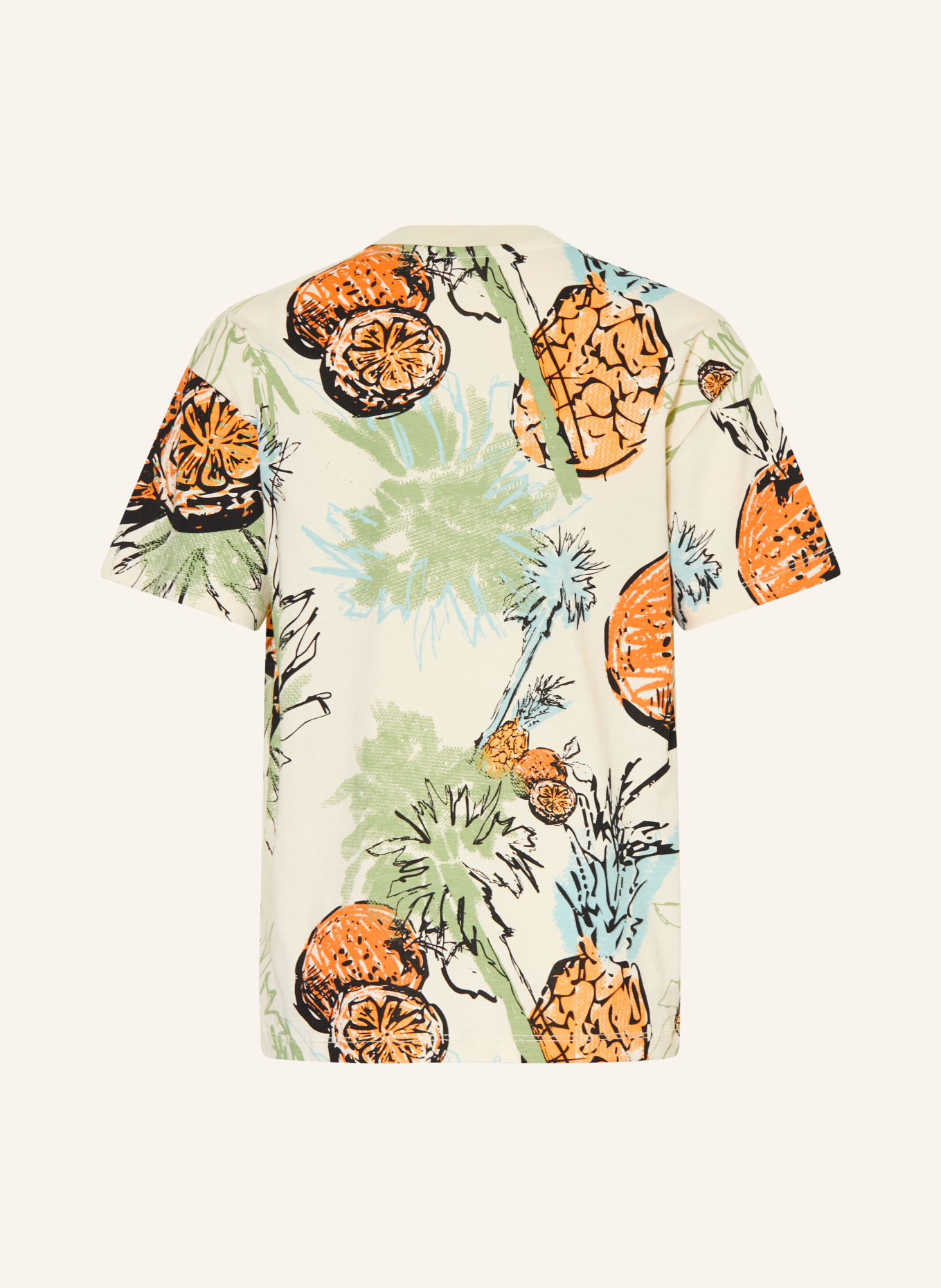 s.Oliver RED T-Shirt: ECRU / NEONORANGE / HELLGRÜN