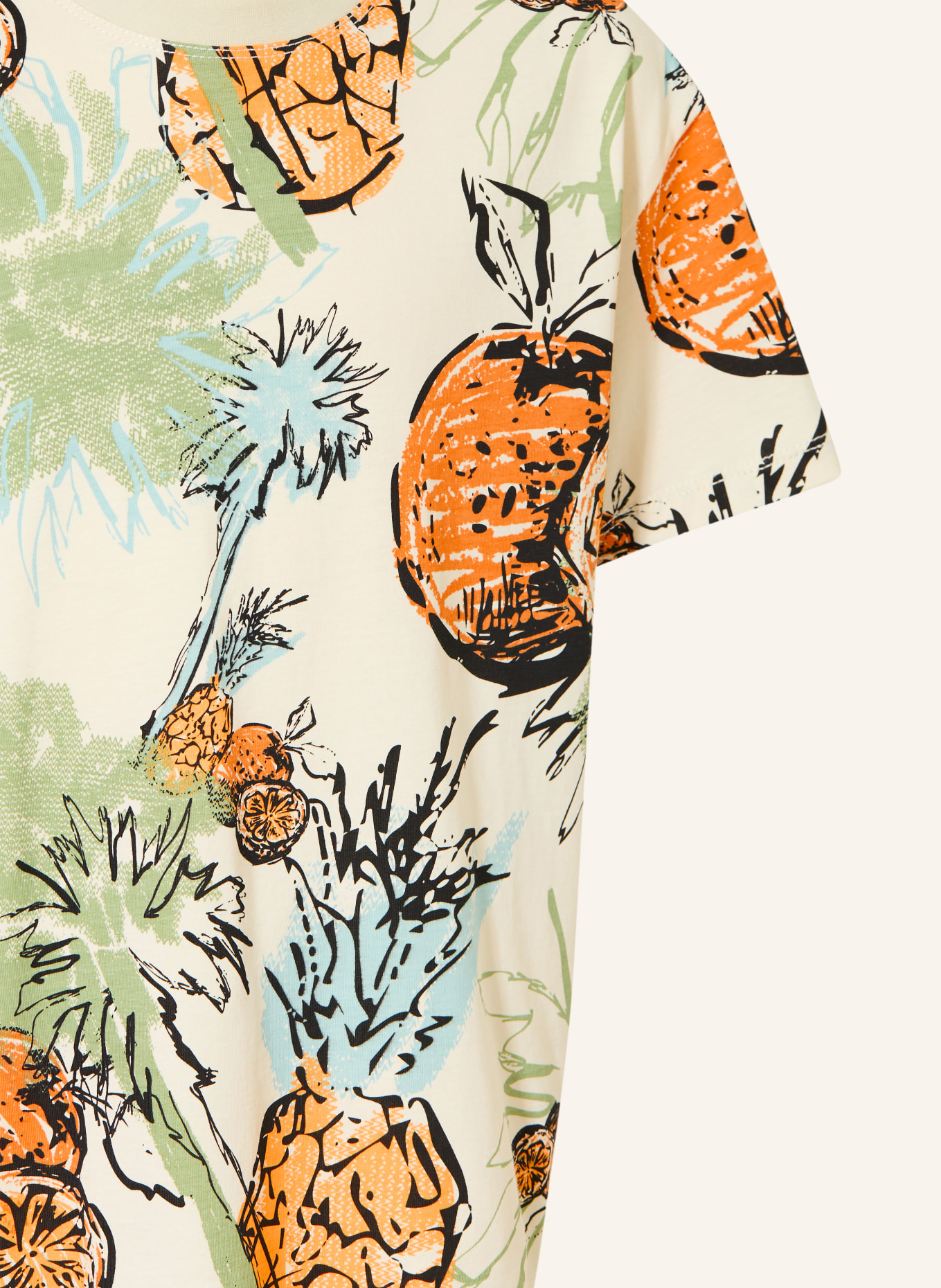 s.Oliver RED T-Shirt: ECRU / NEONORANGE / HELLGRÜN