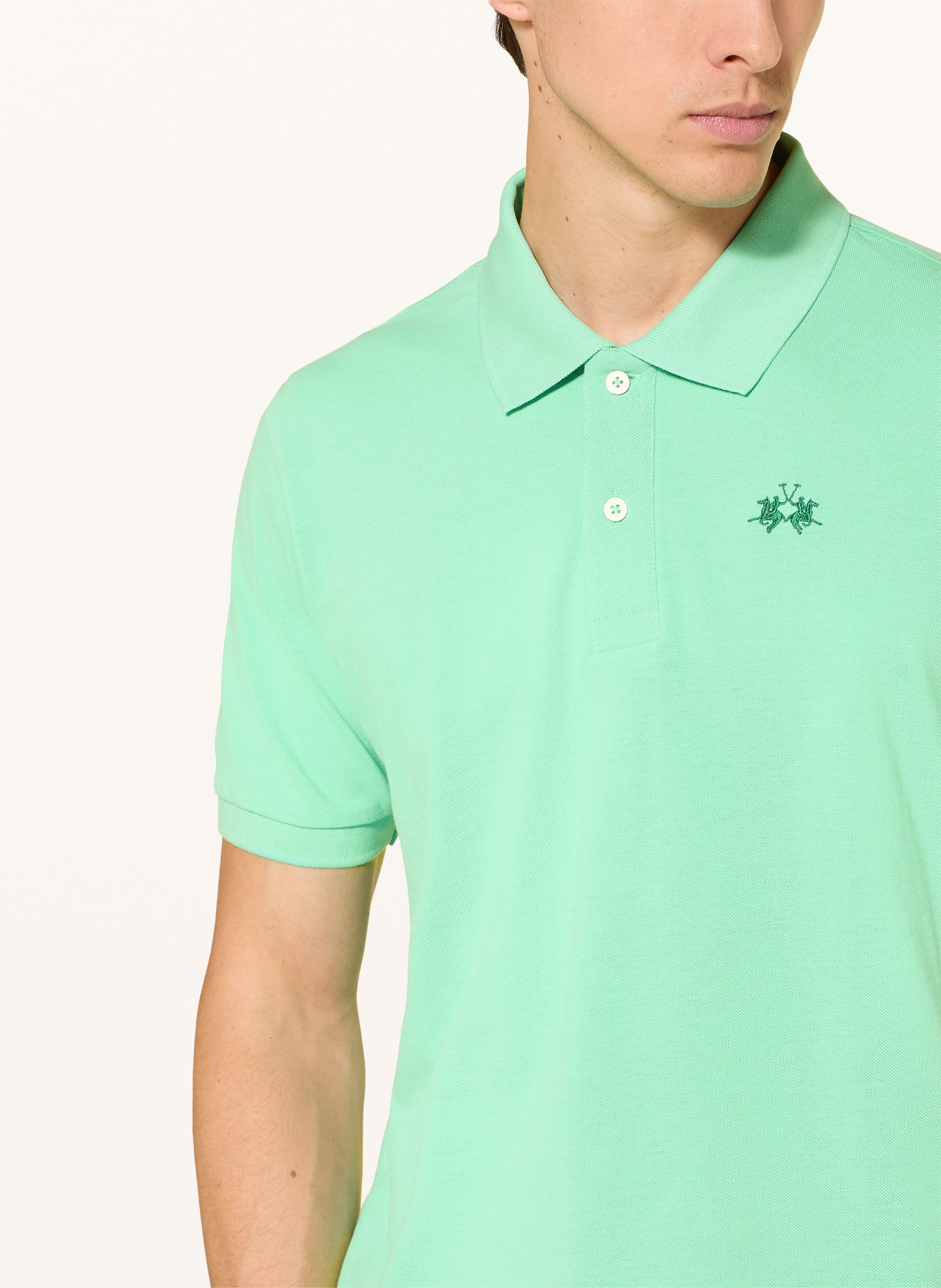 LA MARTINA Piqué polo shirt regular fit: GREEN