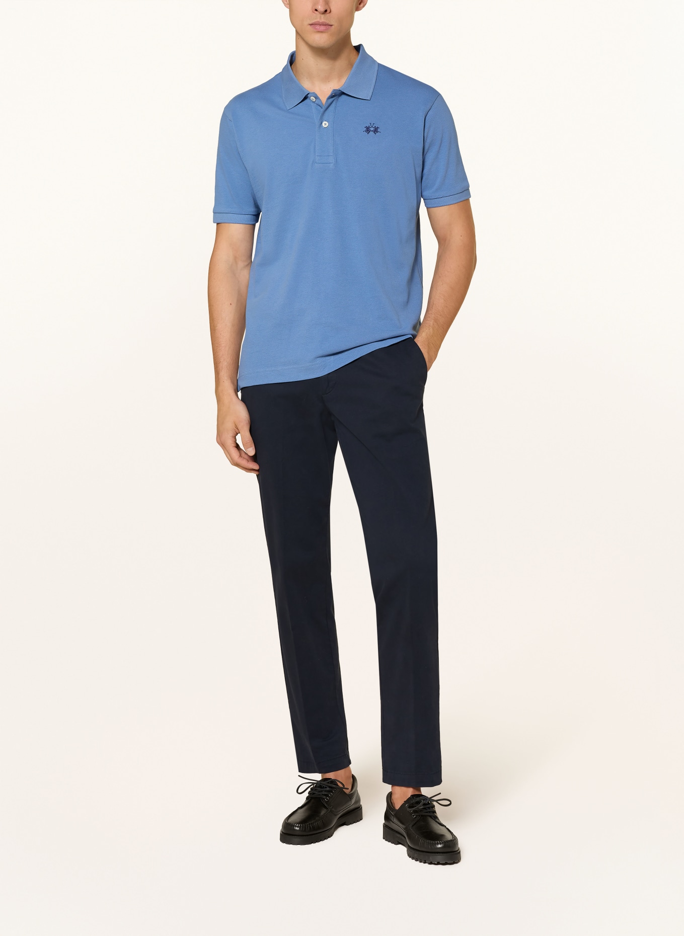 LA MARTINA Piqué polo shirt regular fit: LIGHT BLUE