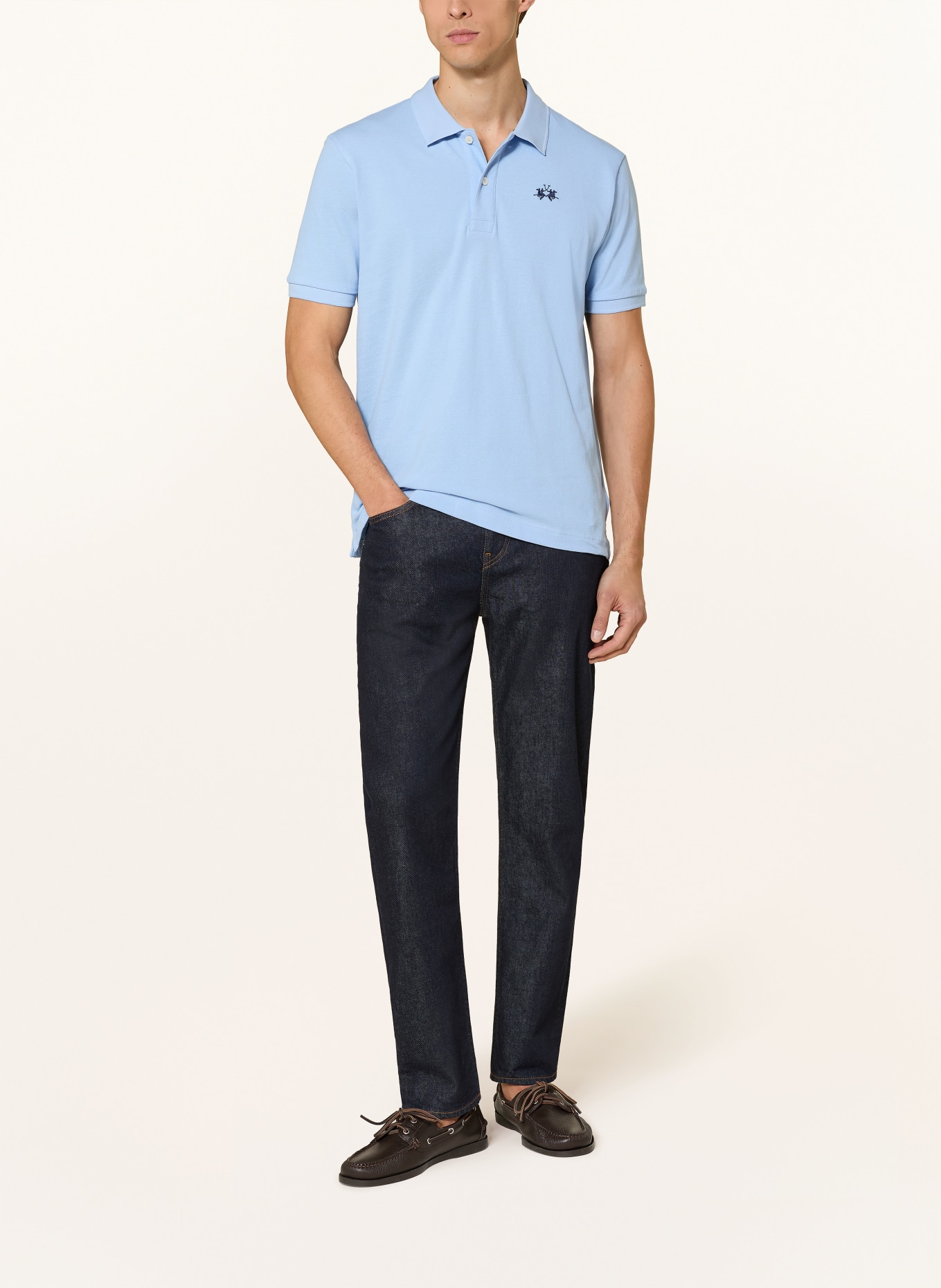 LA MARTINA Piqué polo shirt regular fit: LIGHT BLUE