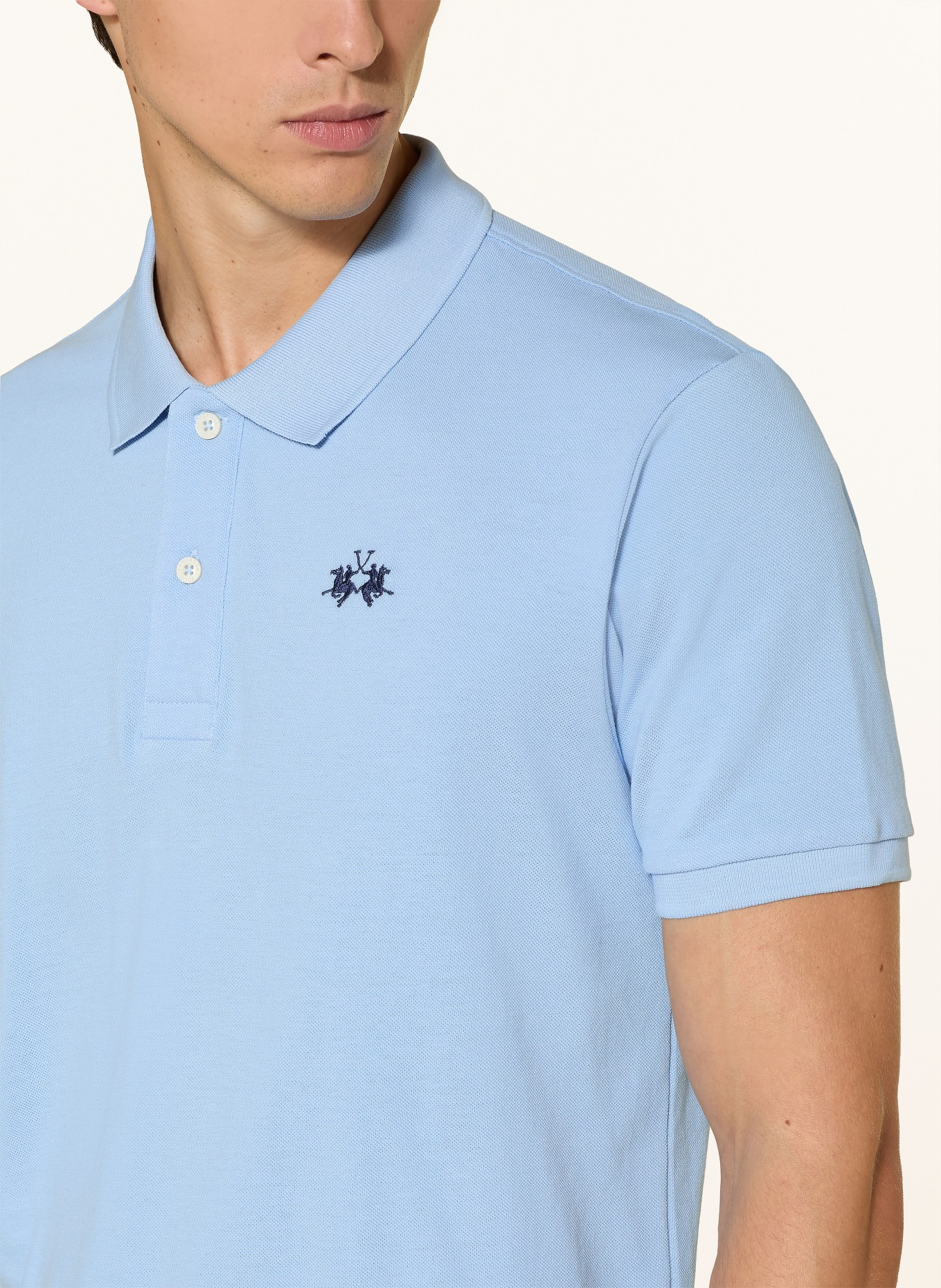 LA MARTINA Piqué polo shirt regular fit: LIGHT BLUE