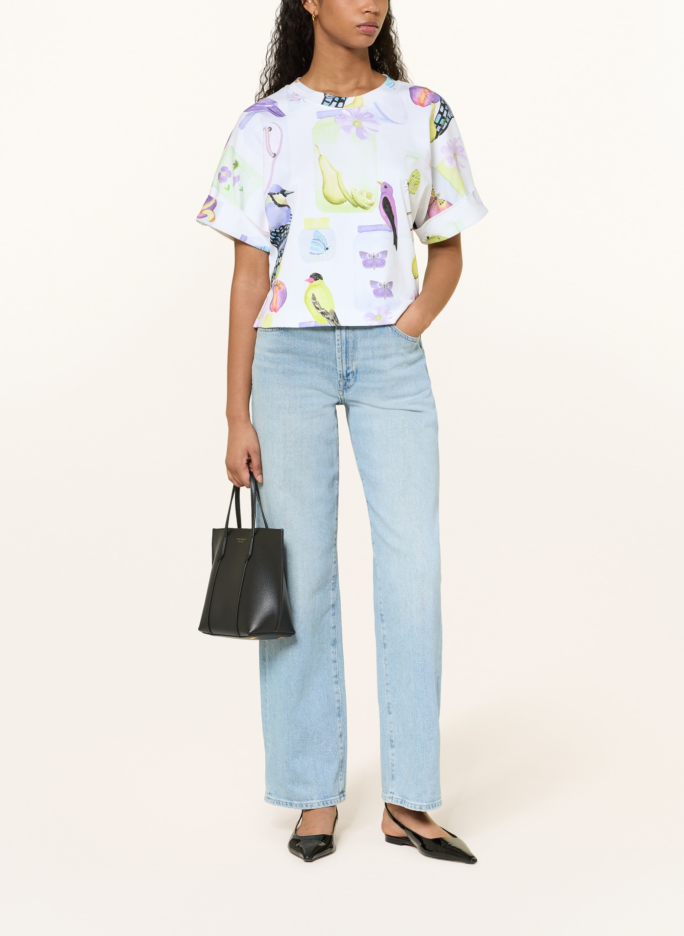 lilienfels tričko: BÍLÁ / FIALOVÁ / SVĚTLE ZELENÁ