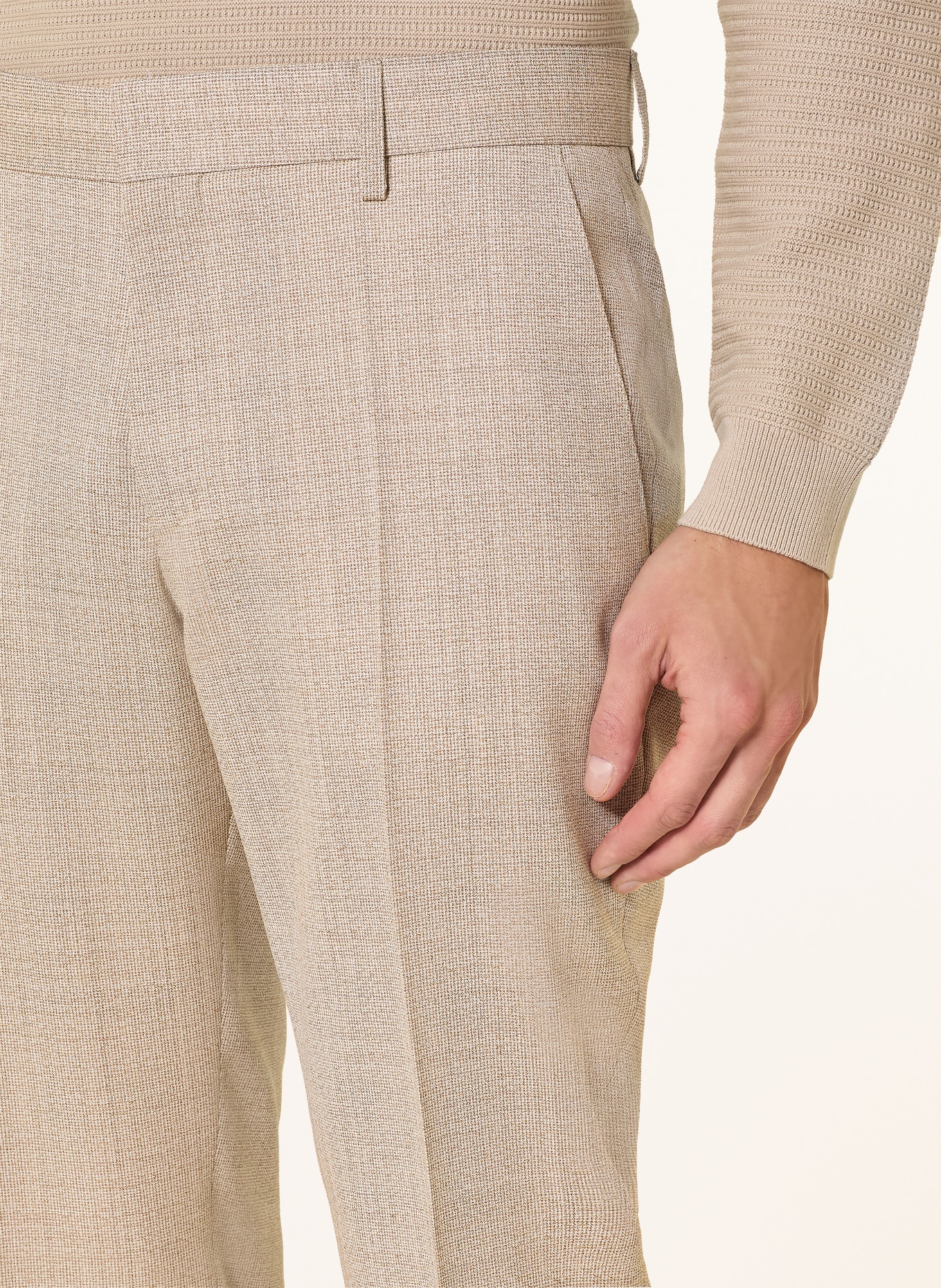 BOSS Spodnie garniturowe LENON Regular Fit: 286 OPEN BEIGE