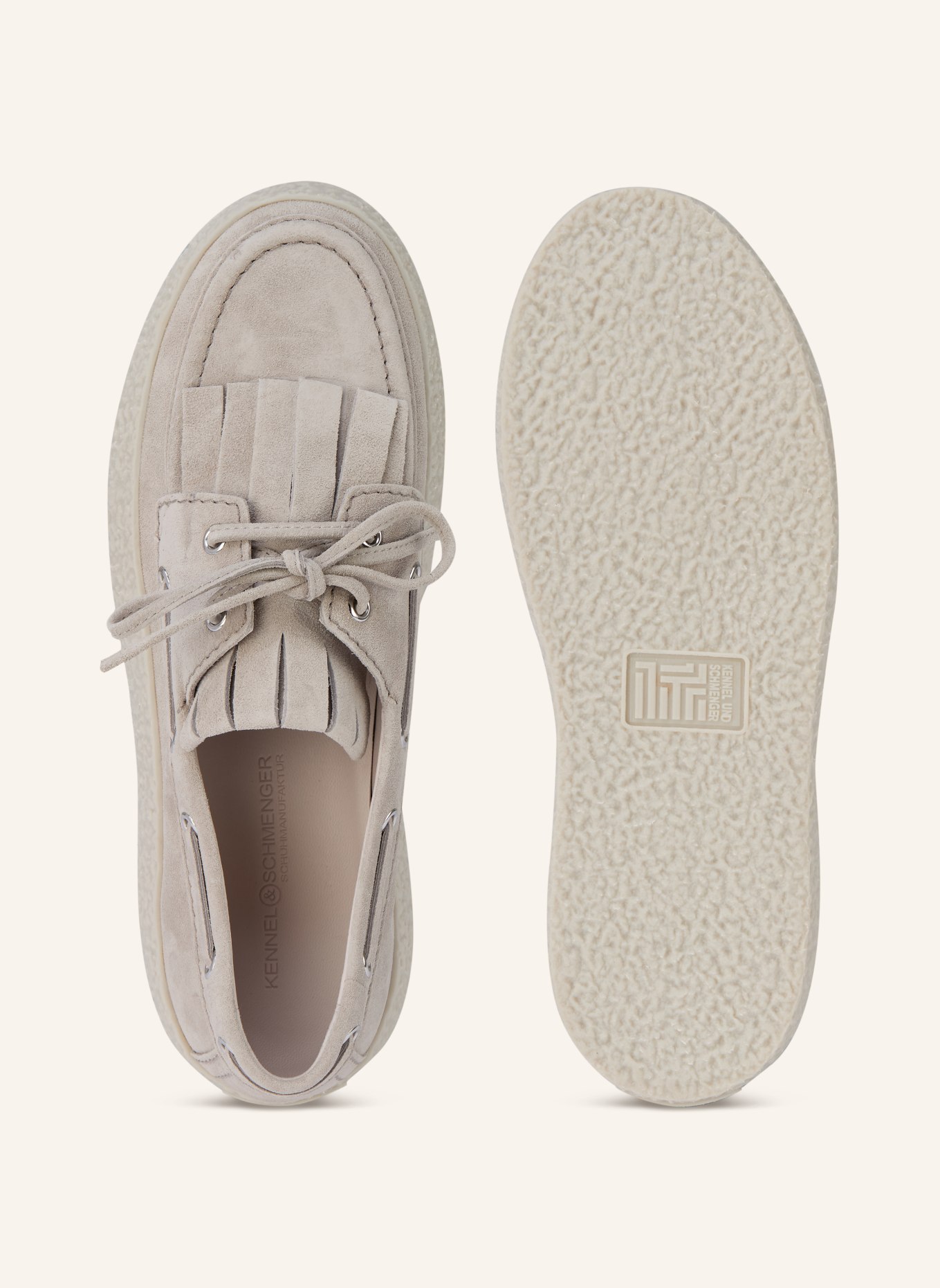 KENNEL & SCHMENGER PIT boat shoes: LIGHT GRAY