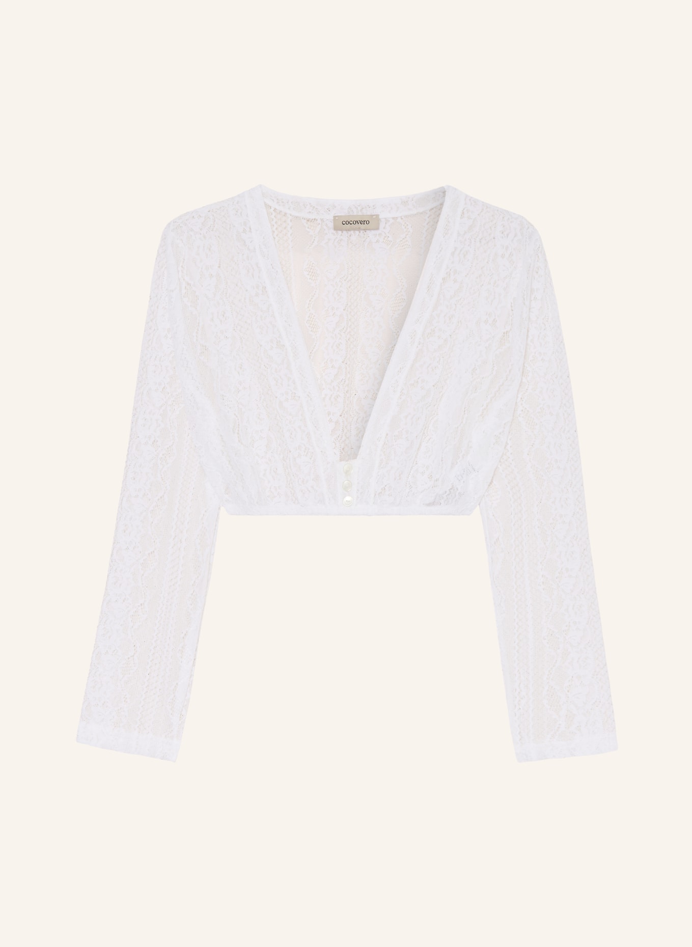 CocoVero Dirndl blůza LENE z krajky: BÍLÁ