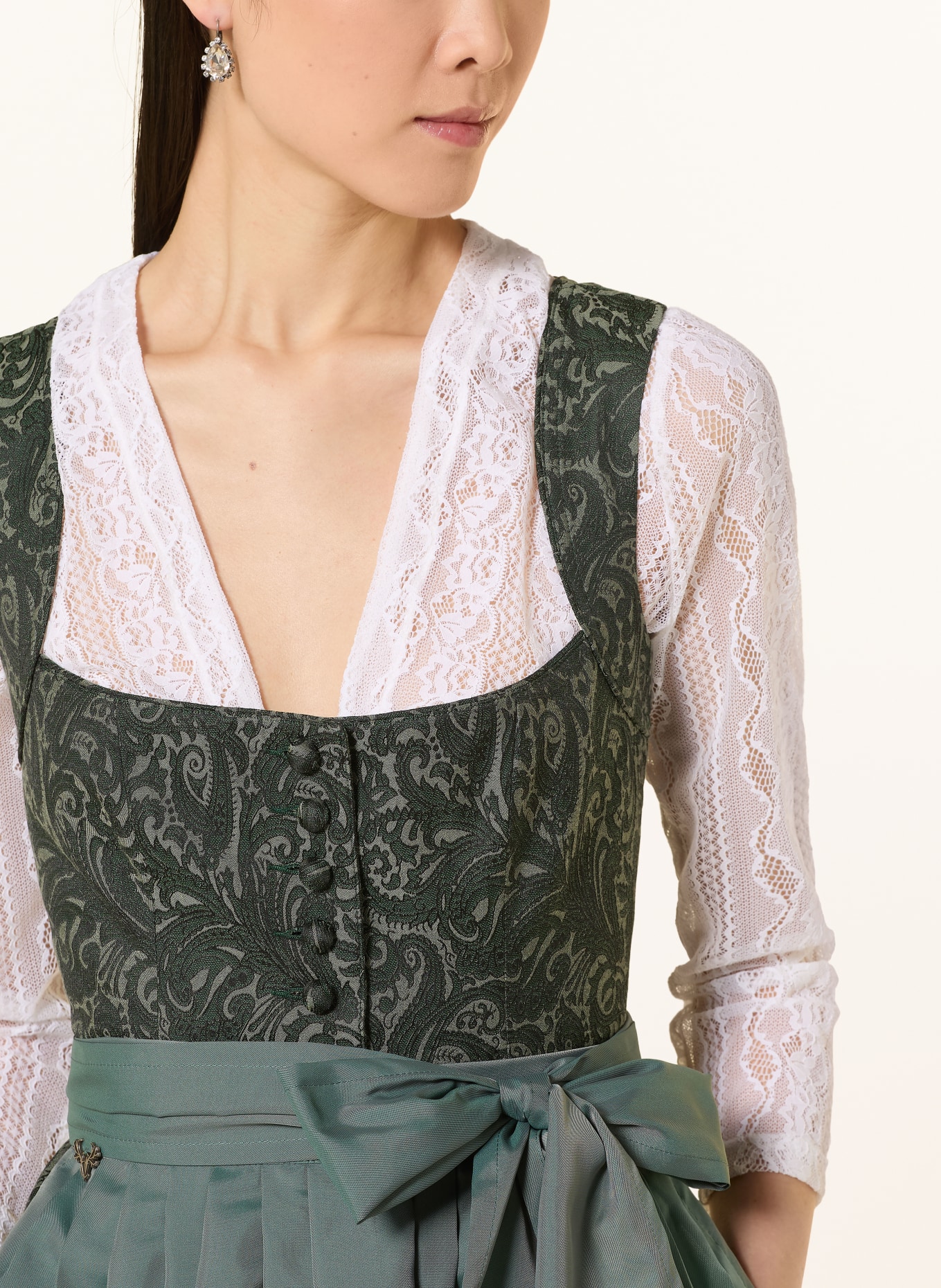 CocoVero Dirndl blůza LENE z krajky: BÍLÁ