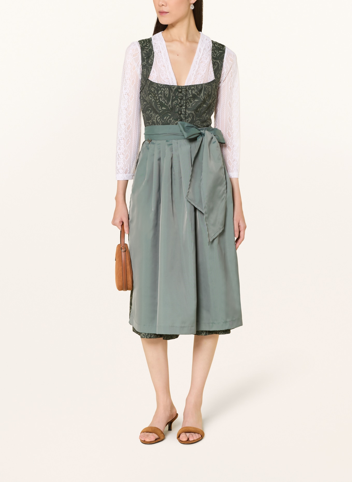 CocoVero Dirndl blůza LENE z krajky: BÍLÁ