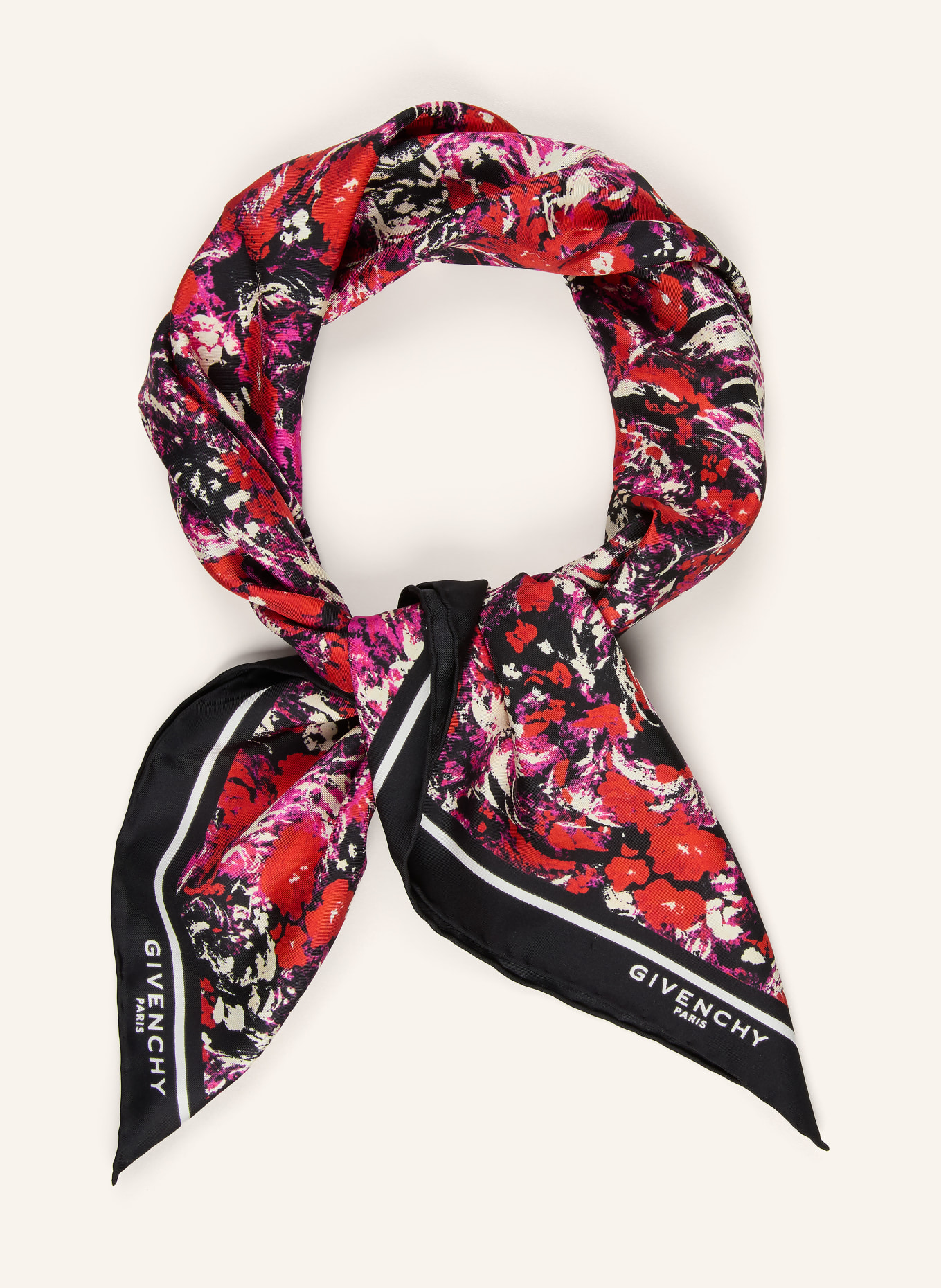 GIVENCHY Seidentuch: ROT / PINK / SCHWARZ