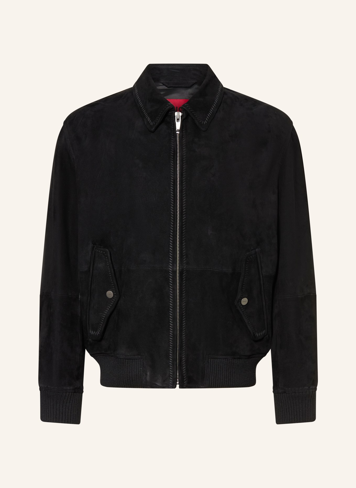 HUGO Lederblouson LEMAI: SCHWARZ