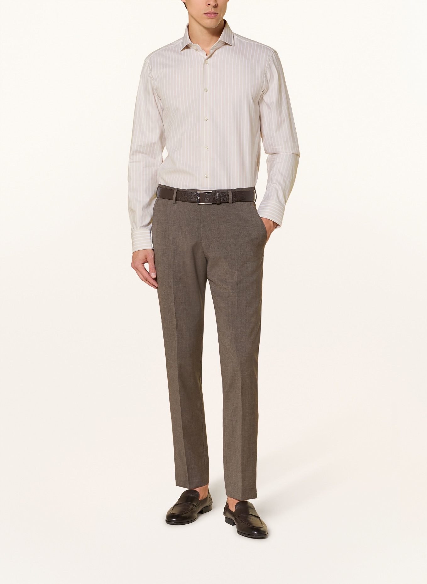 BOSS Hemd JOE Regular Fit: BEIGE / WEISS