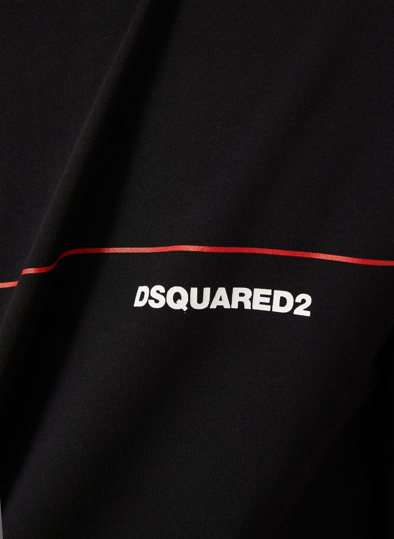 DSQUARED2 koszulka: CZARNY / CIEMNOCZERWONY / BIAŁY