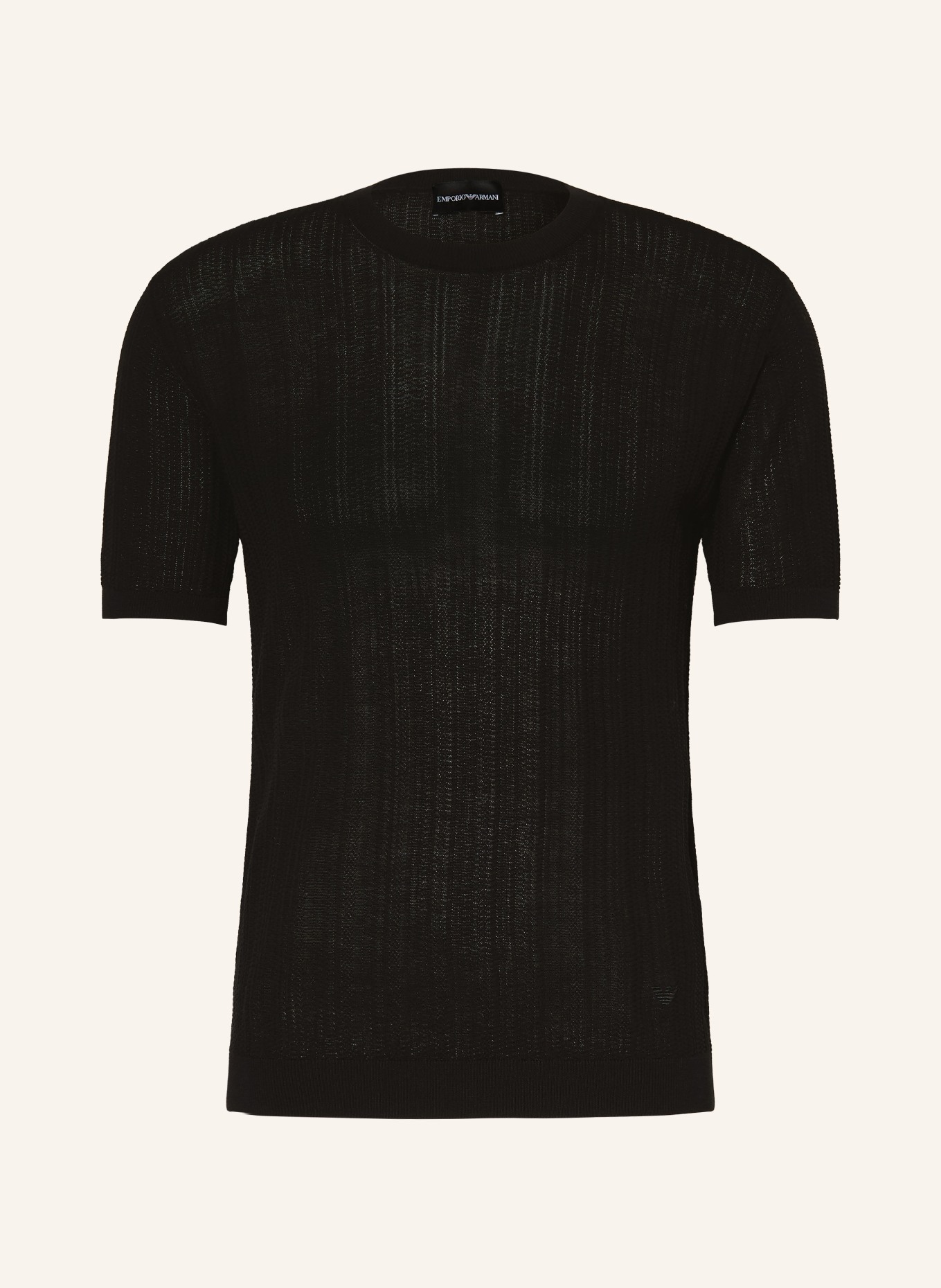 EMPORIO ARMANI Strickshirt: SCHWARZ
