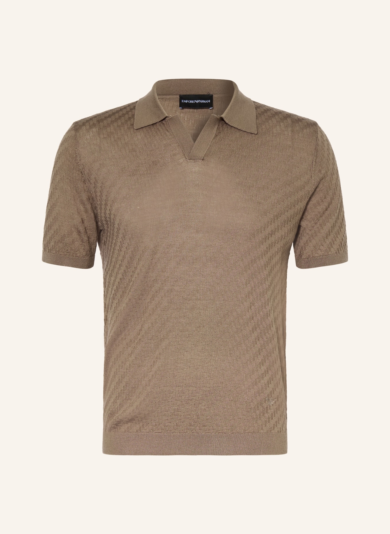 EMPORIO ARMANI Strick-Poloshirt: BEIGE