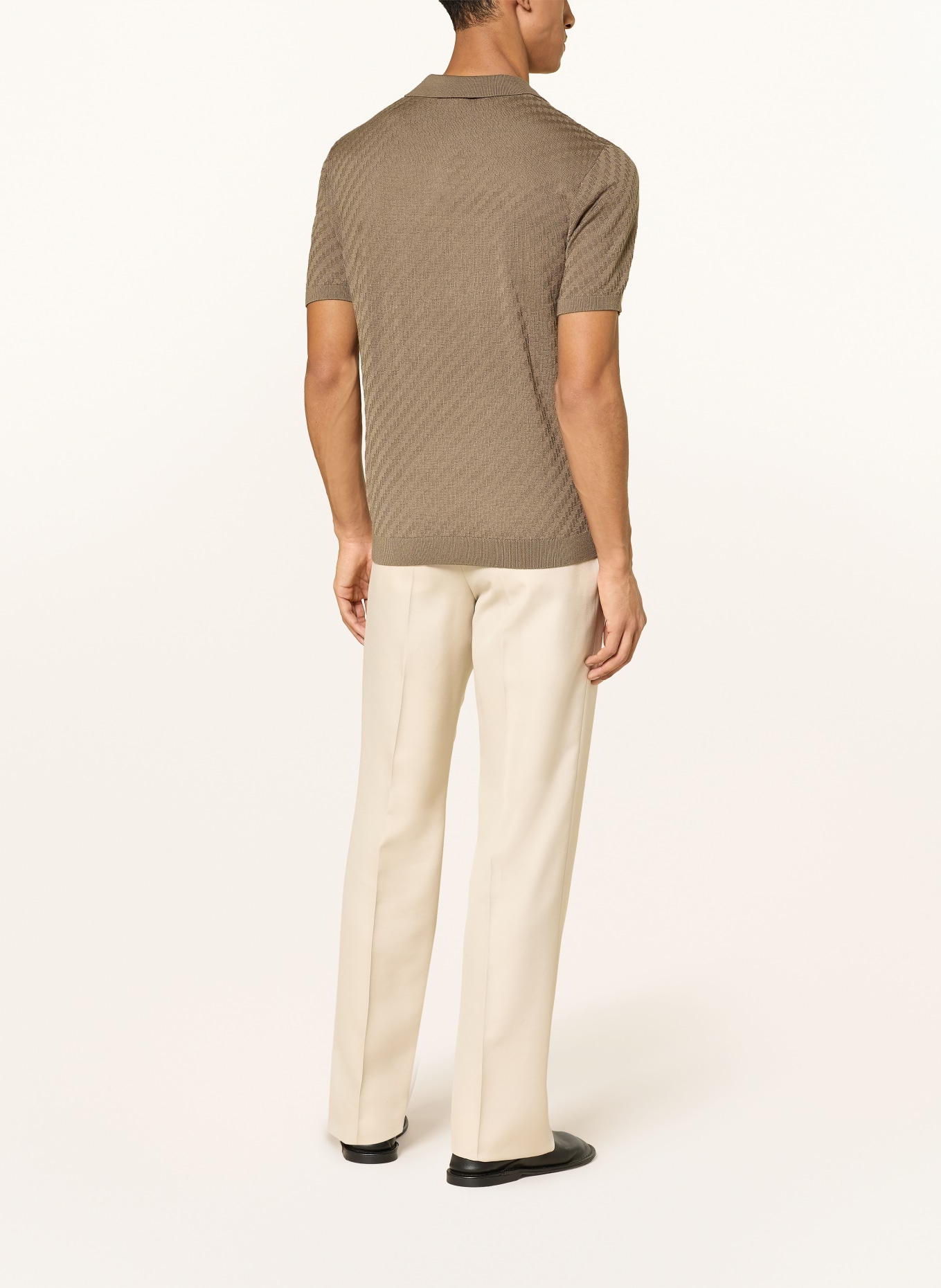EMPORIO ARMANI Strick-Poloshirt: BEIGE