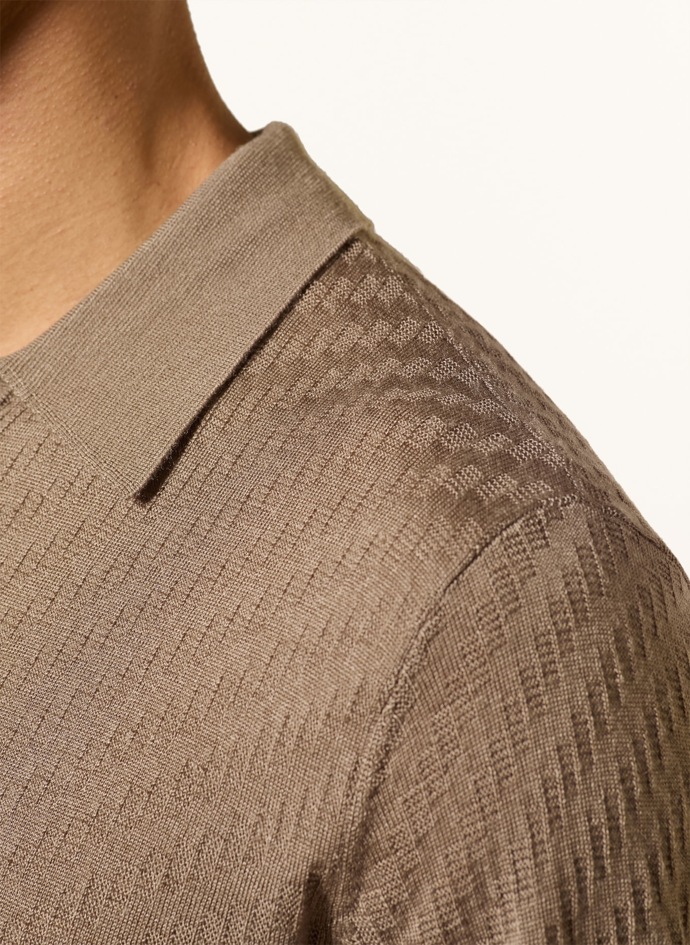 EMPORIO ARMANI Strick-Poloshirt: BEIGE