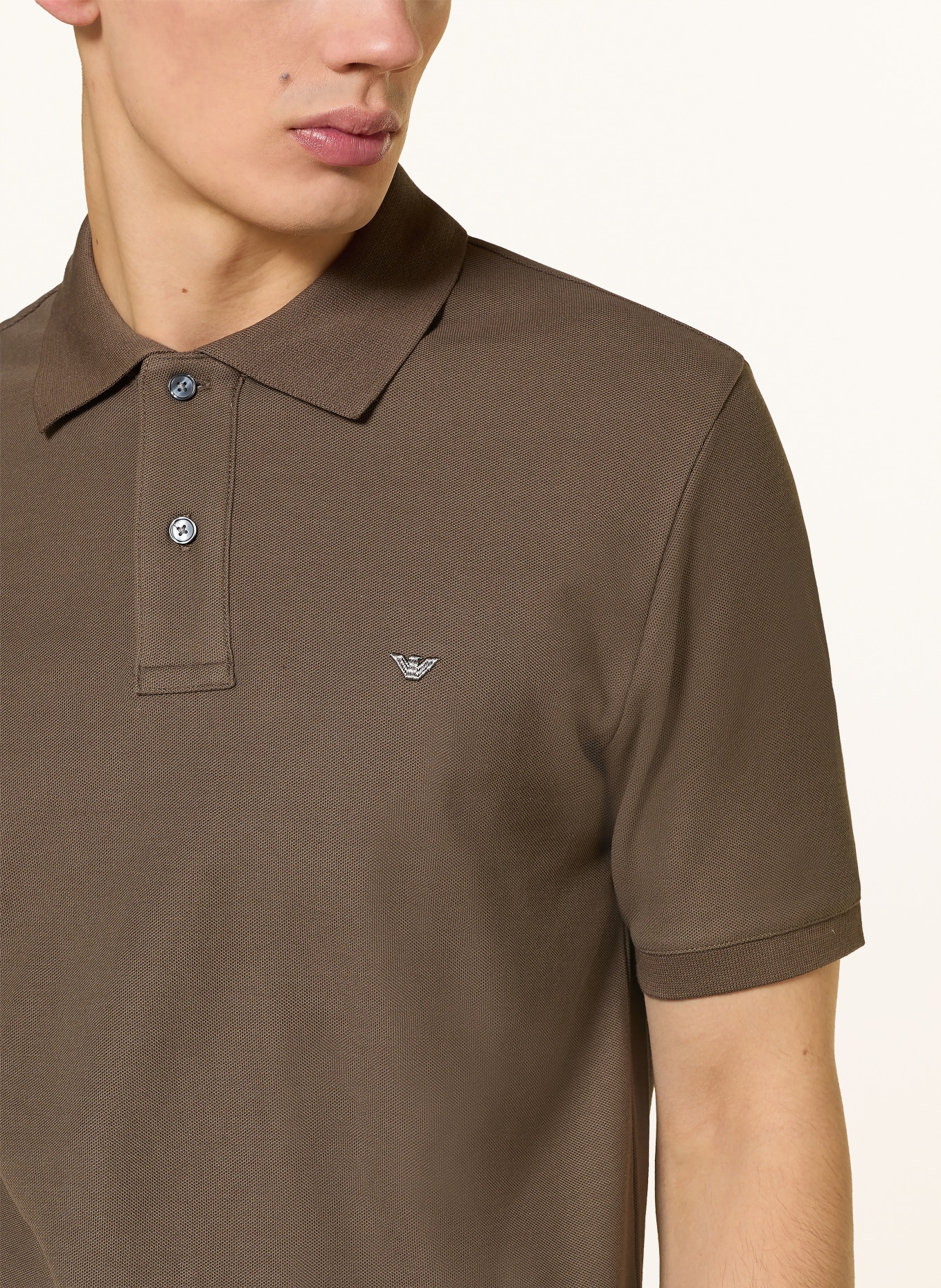 EMPORIO ARMANI Piqué-Poloshirt: BRAUN