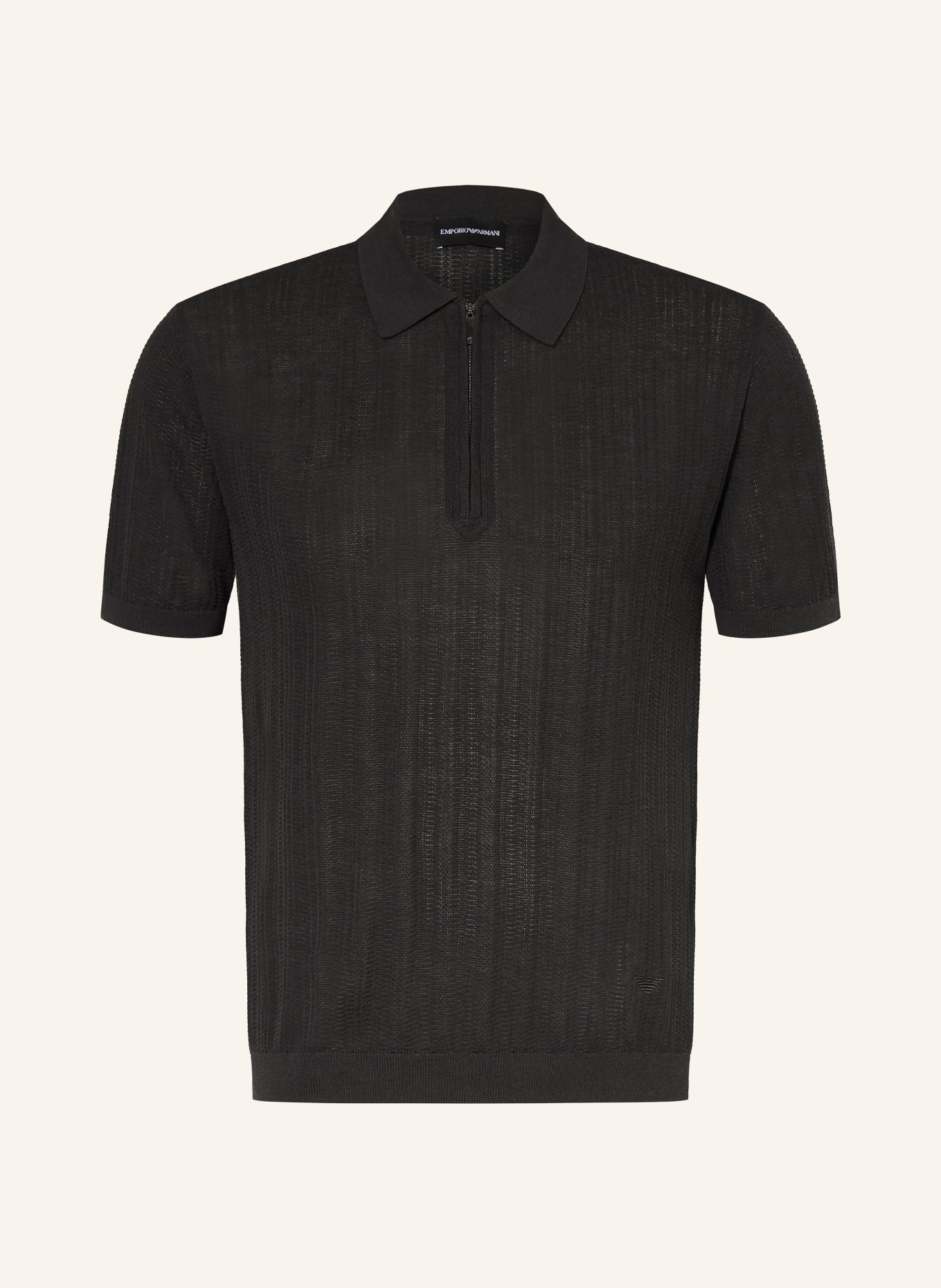 EMPORIO ARMANI Strick-Poloshirt: DUNKELGRAU