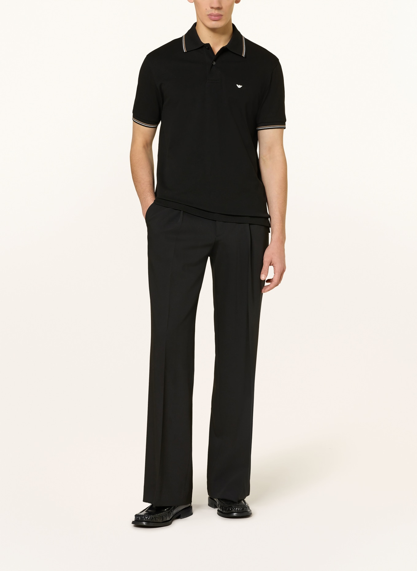 EMPORIO ARMANI Piqué-Poloshirt: SCHWARZ