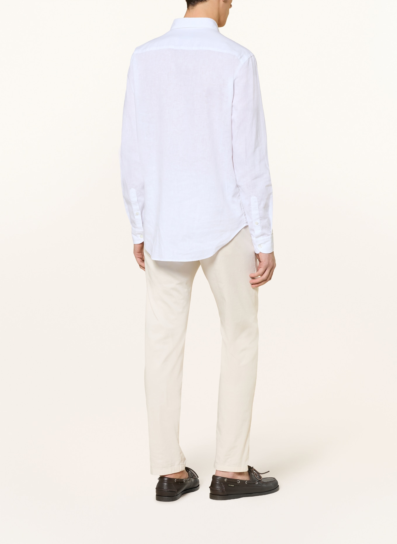 EMPORIO ARMANI Hemd Comfort Fit mit Leinen: WEISS