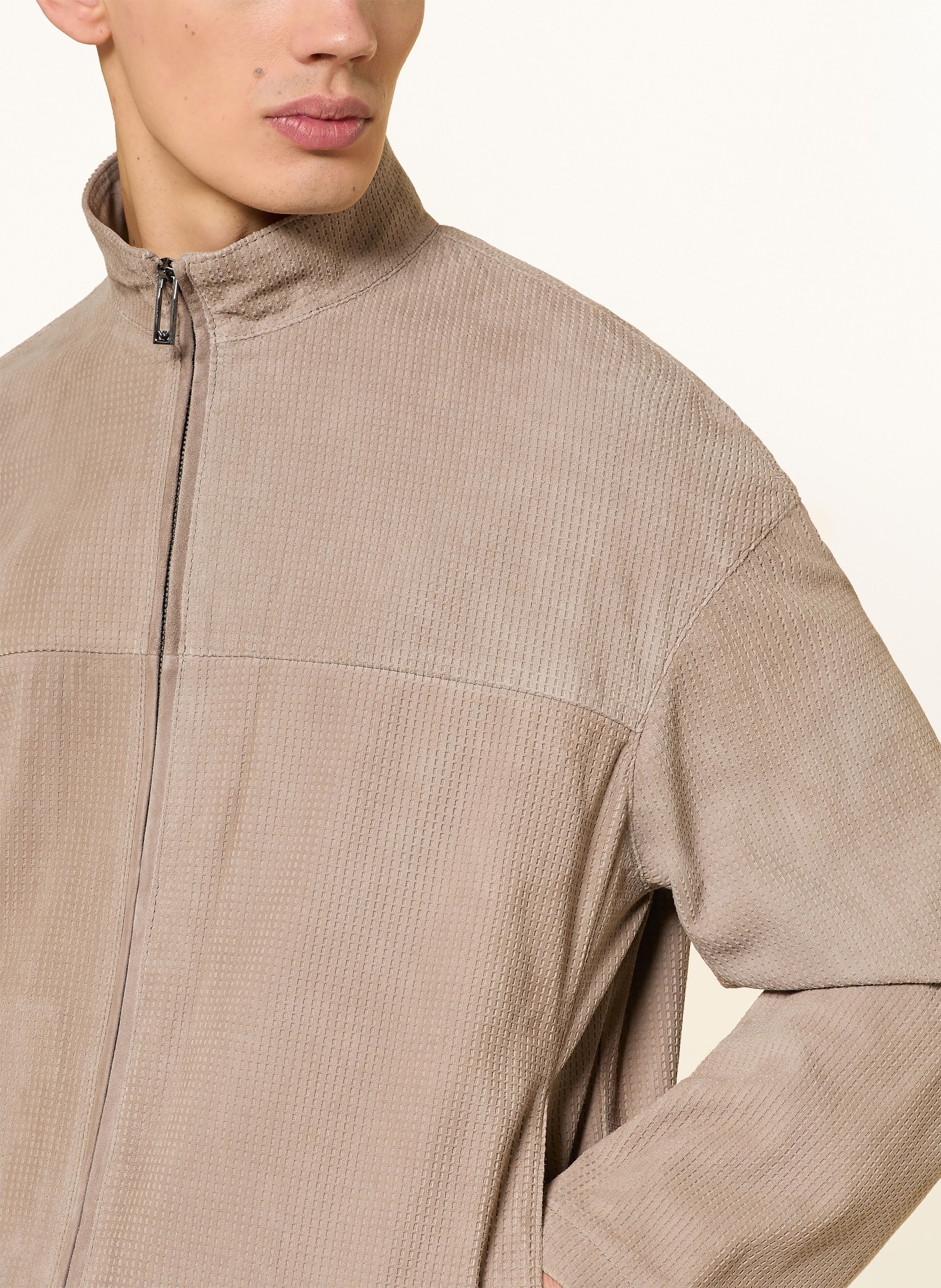 EMPORIO ARMANI Lederjacke: TAUPE