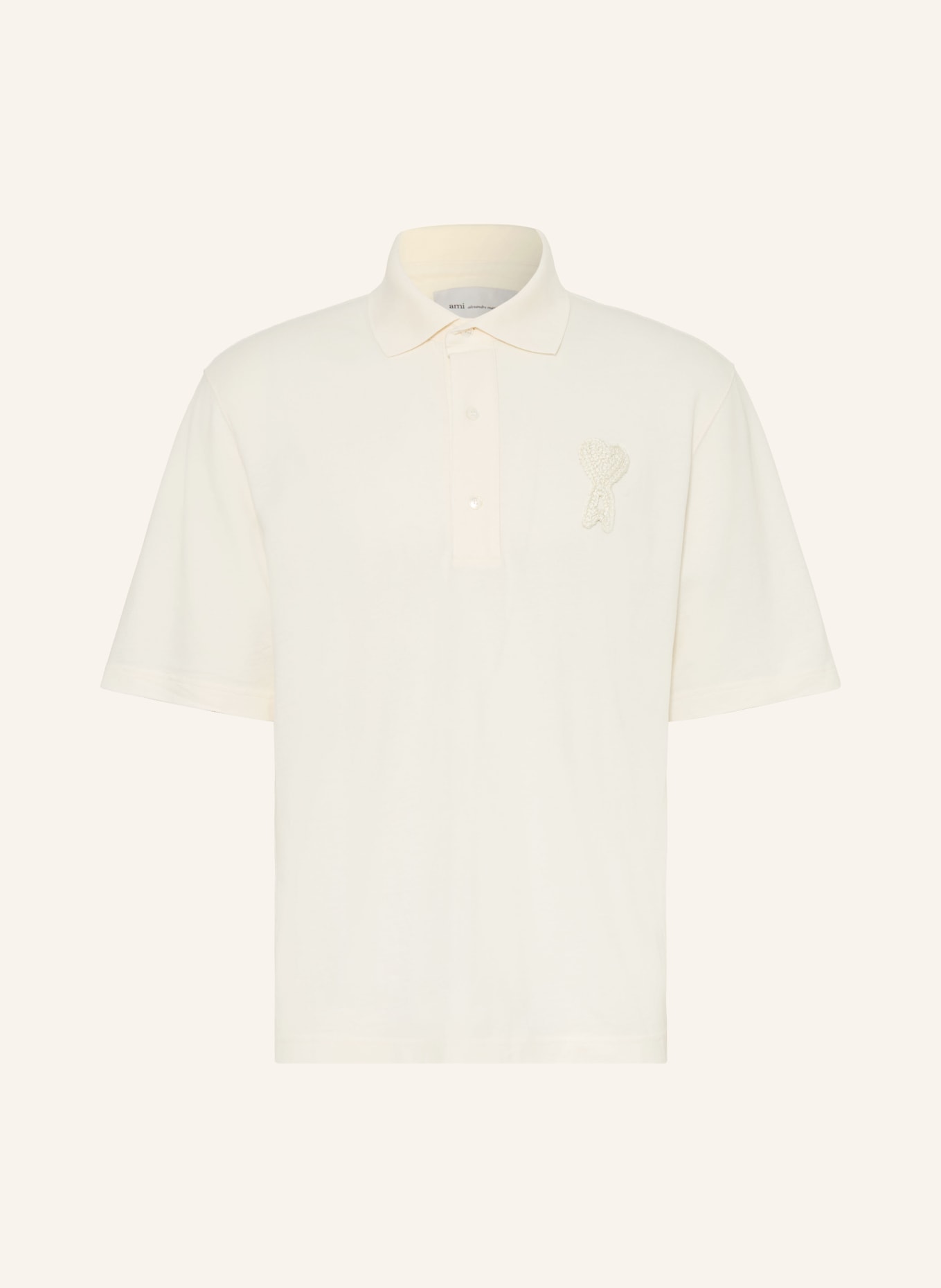 AMI PARIS Piqué-Poloshirt: CREME