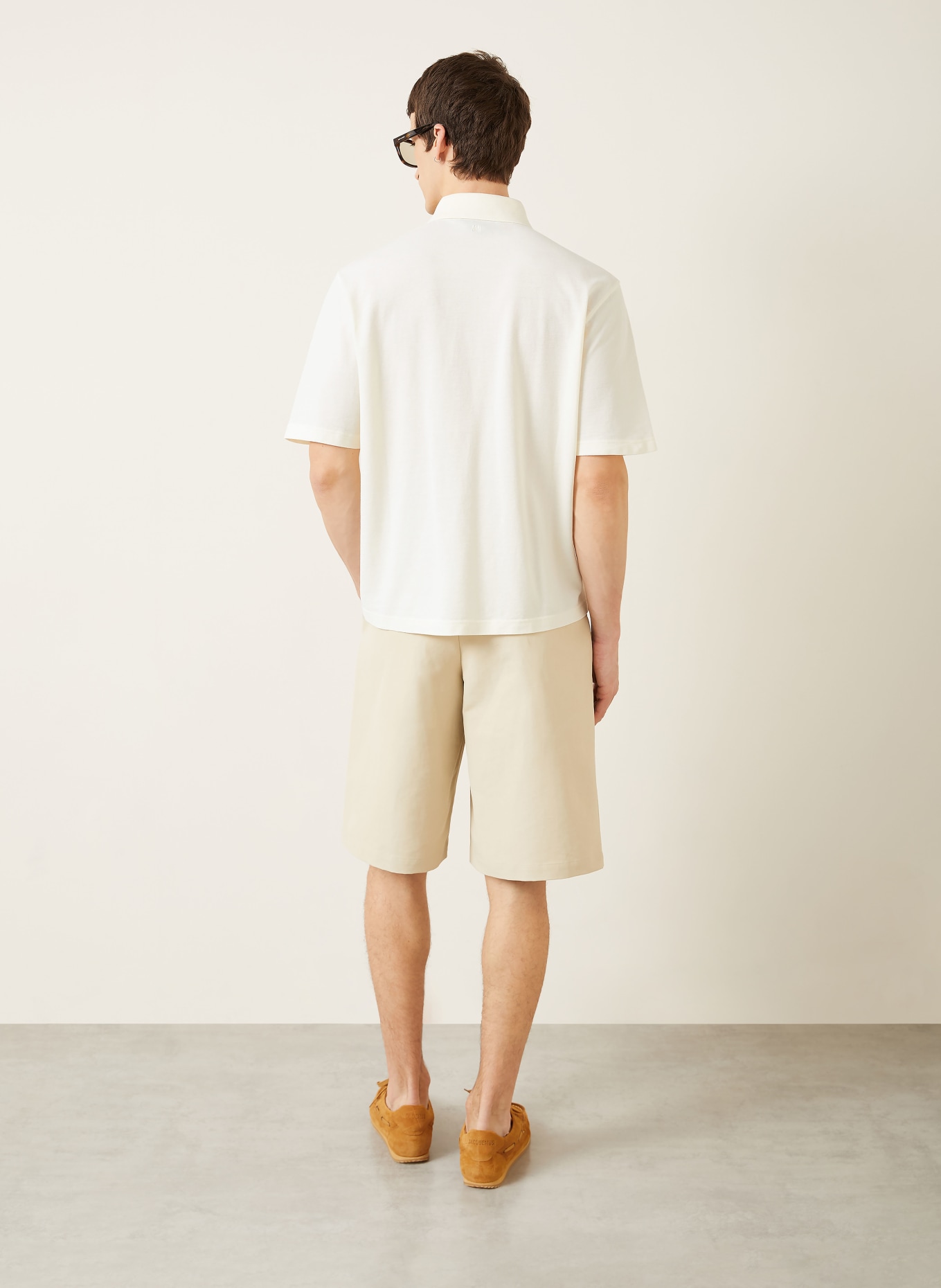 AMI PARIS Piqué-Poloshirt: CREME