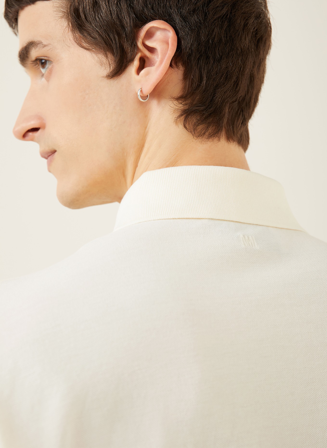AMI PARIS Piqué-Poloshirt: CREME