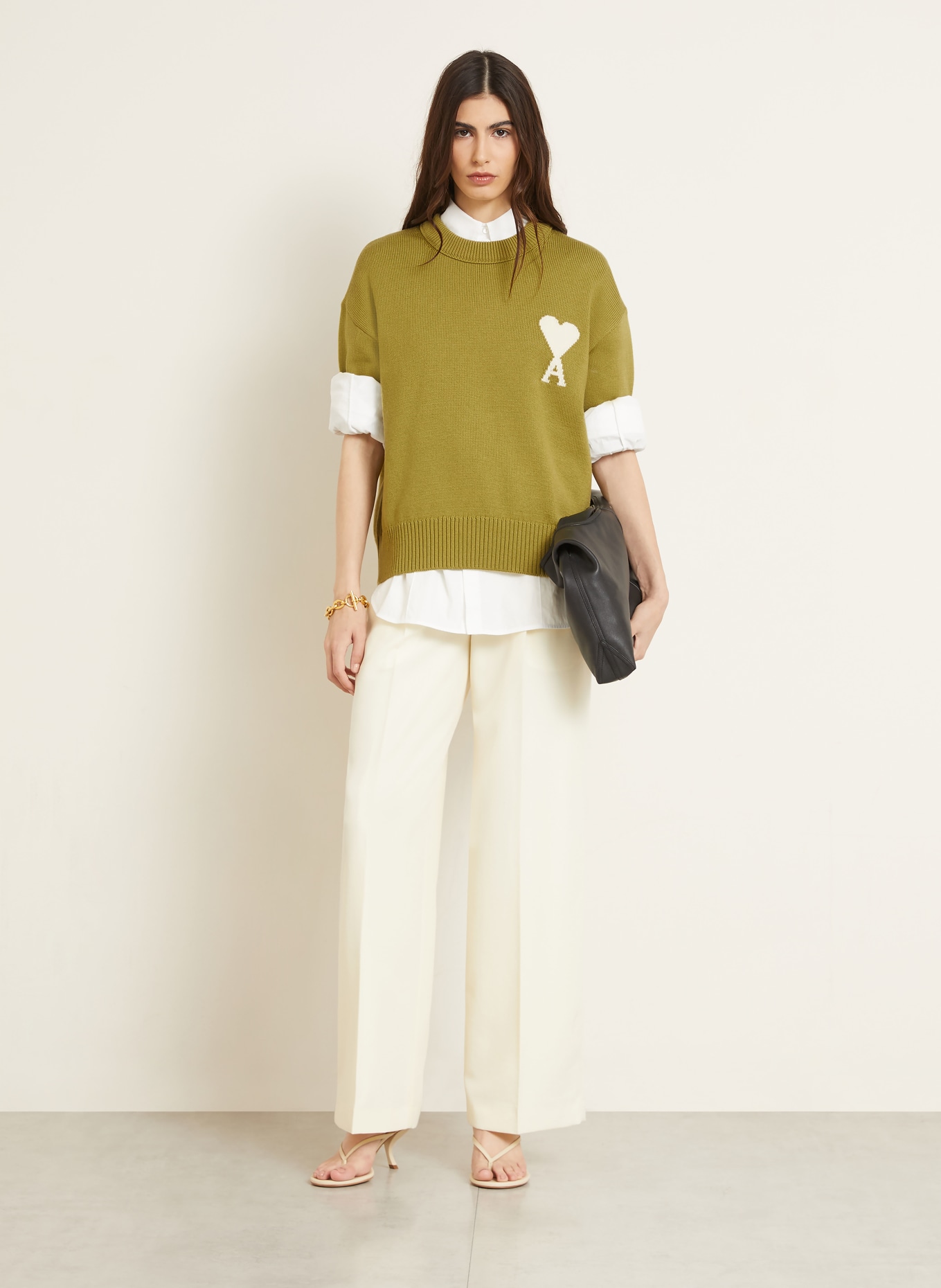 AMI PARIS sweter: JASNOZIELONY