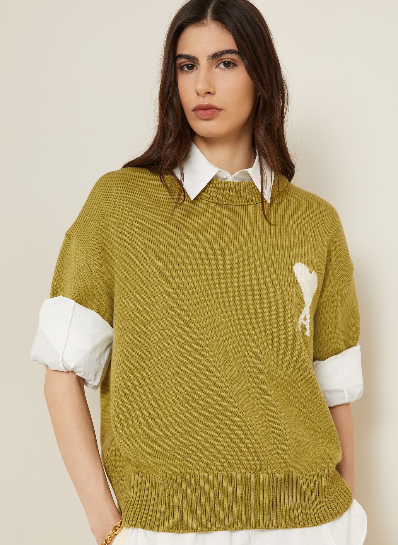 AMI PARIS sweter: JASNOZIELONY