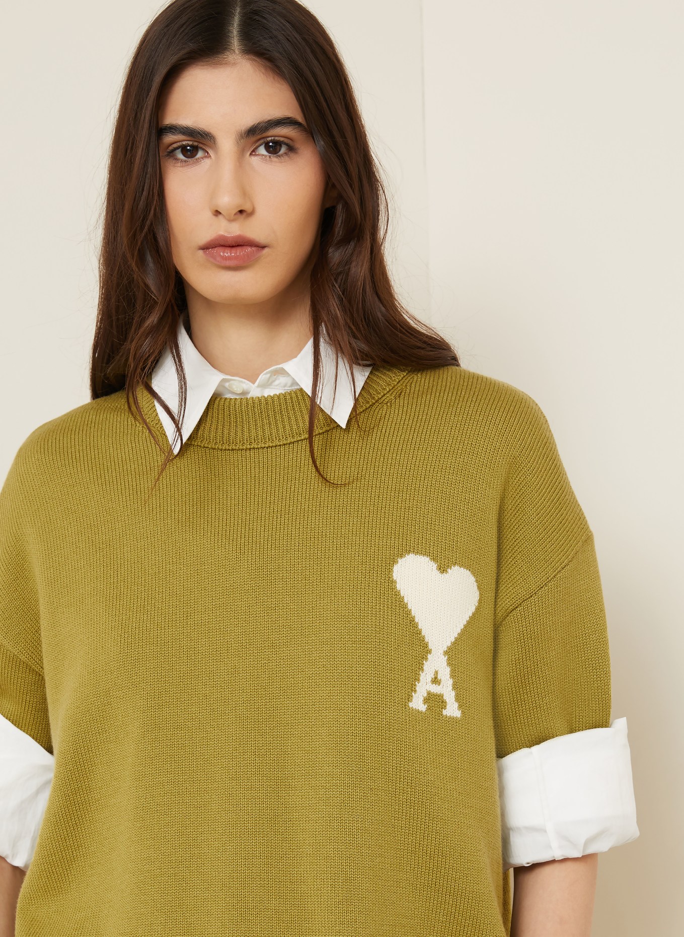 AMI PARIS sweter: JASNOZIELONY