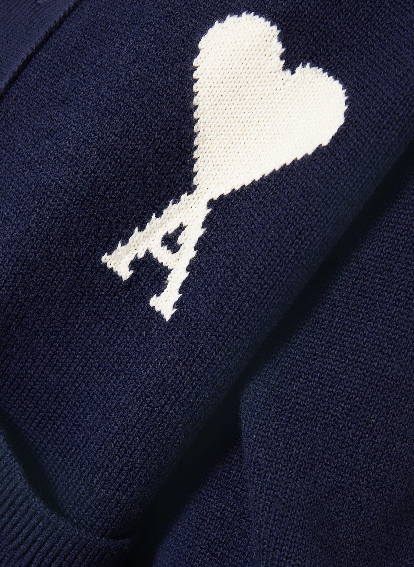 AMI PARIS cardigan: BLEU FONCÉ / BLANC